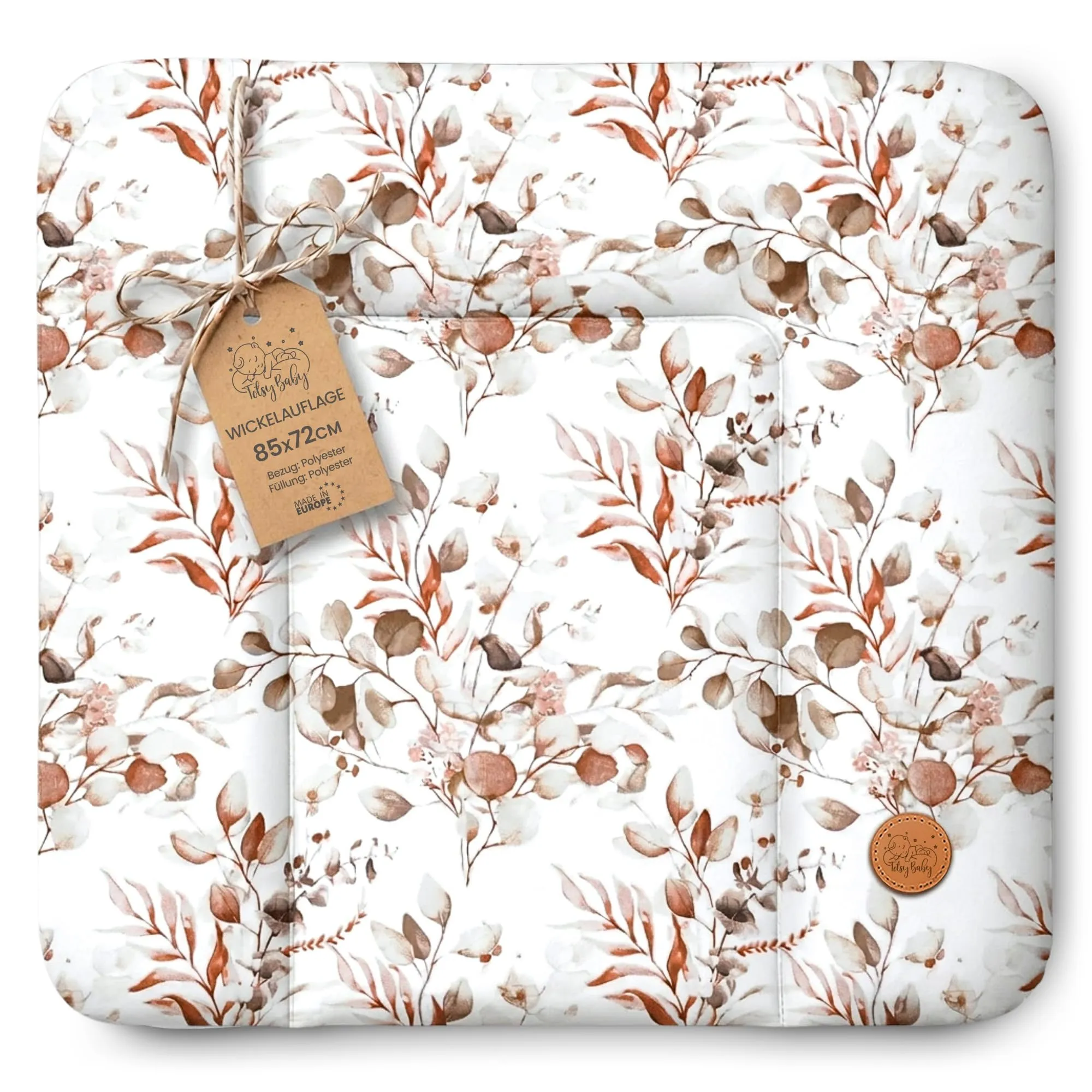 Totsy Baby Tappetino da fasciatoio impermeabile, 85 x 72 cm, Foglie - immagine 1