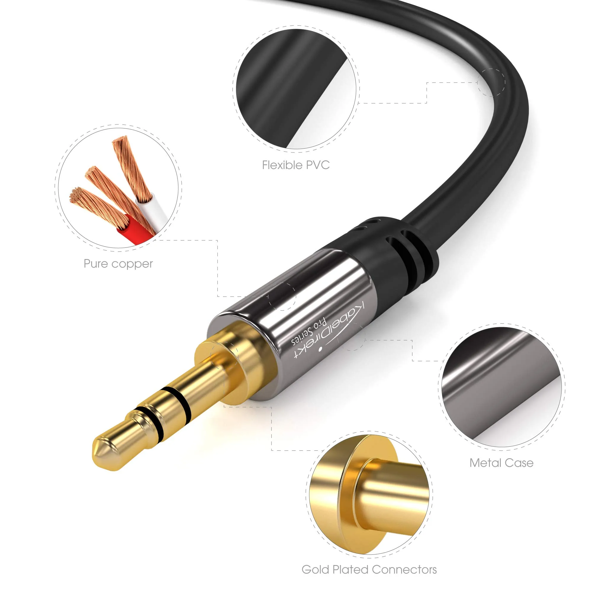 KabelDirekt Cavo Audio AUX Jack 3,5mm - 3m - immagine 2