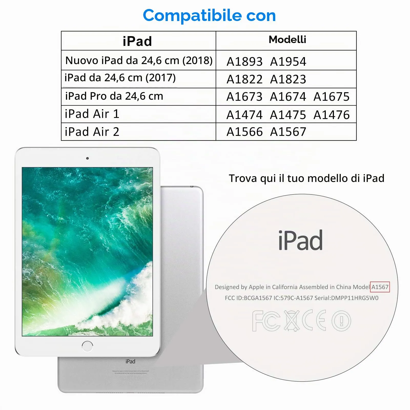 JETech Pellicola Protettiva in Vetro Temperato per iPad 6/5, Air 1/2, Pro 9,7 (1 Pezzo) - immagine 2