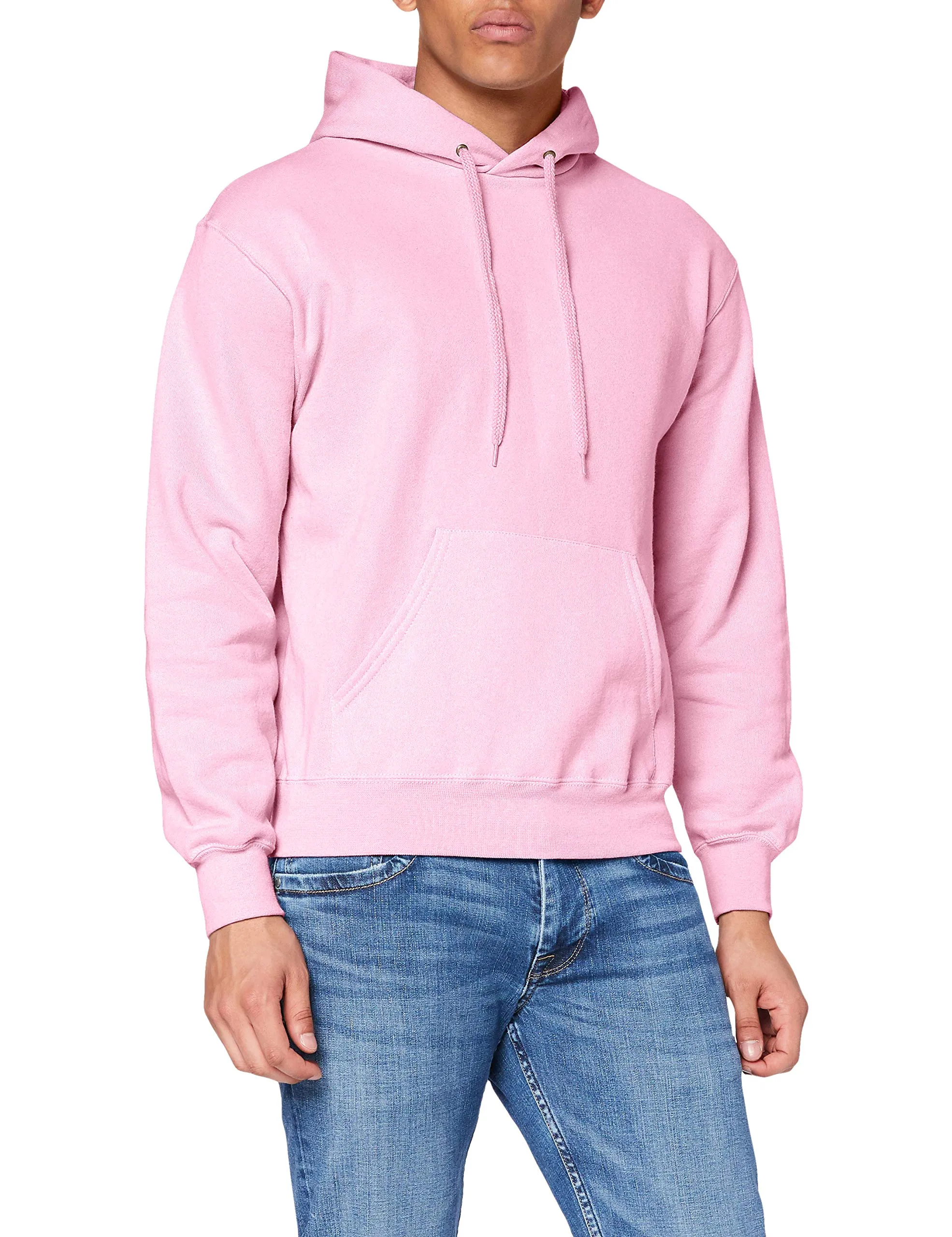 Fruit of the Loom Felpa classica con cappuccio da uomo, Rosa chiaro, S - immagine 2