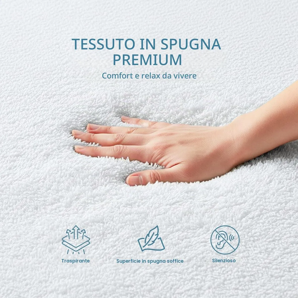 Utopia Bedding Coprimaterasso Impermeabile Queen Size, 200 g/m², Bianco - immagine 2