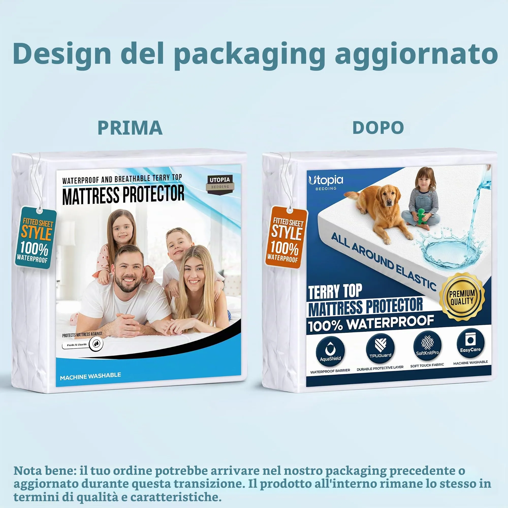 Utopia Bedding Coprimaterasso Impermeabile Queen Size, 200 g/m², Bianco - immagine 5
