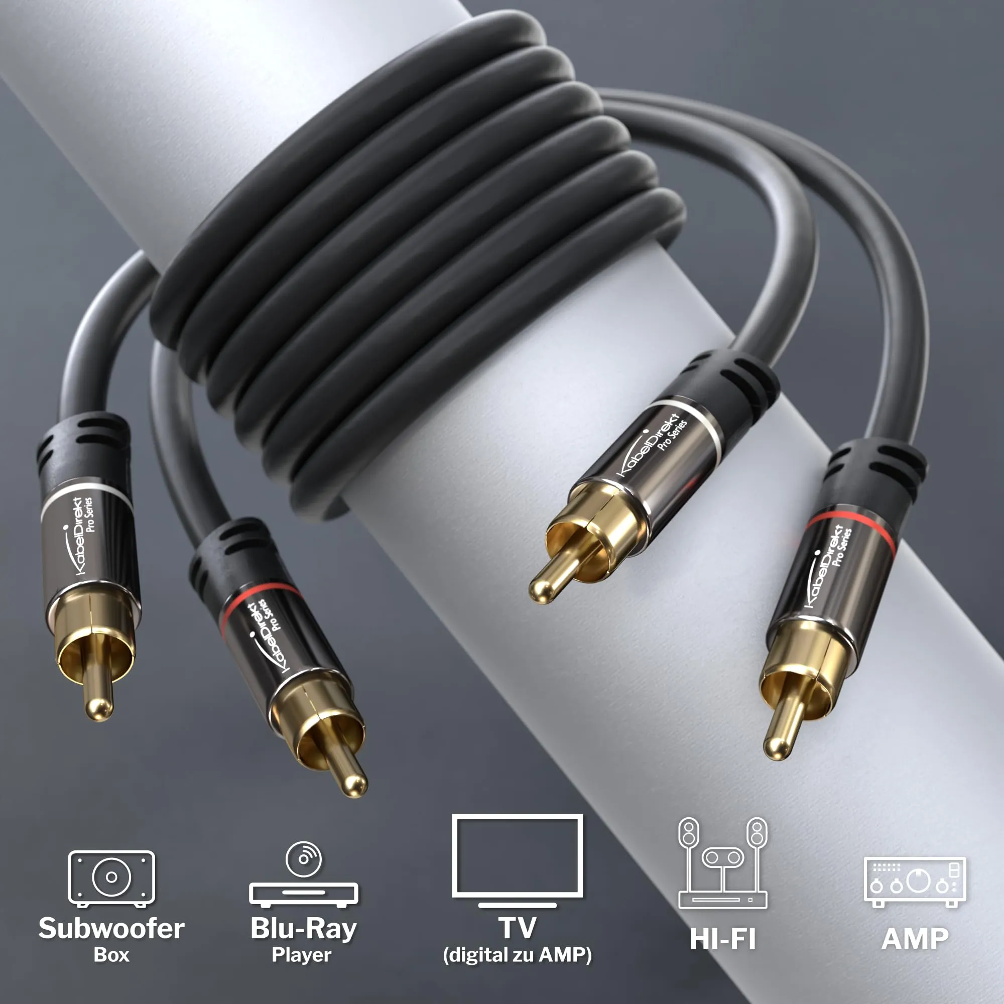 KabelDirekt RCA Cable 0,5m 2x2 - immagine 2