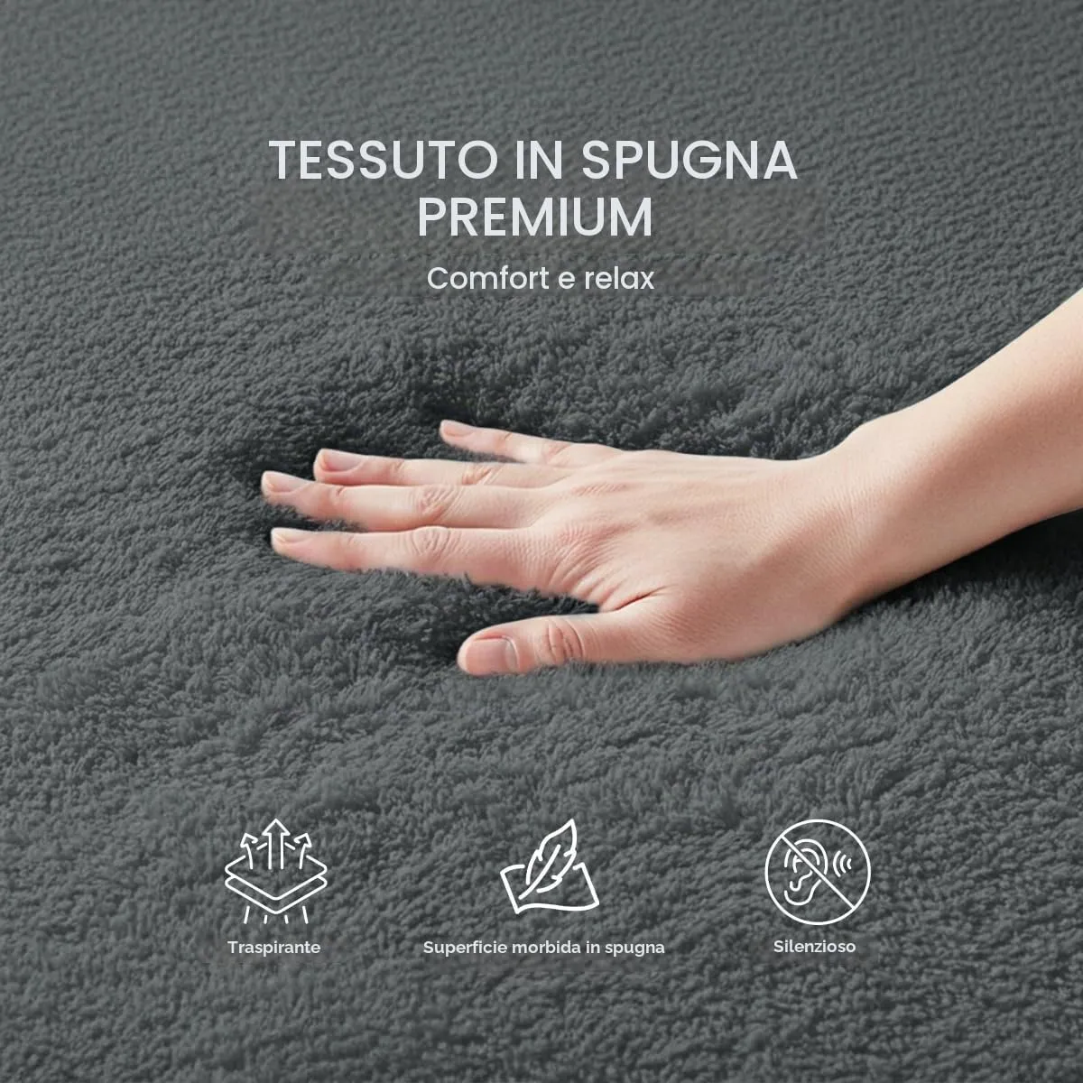 Utopia Bedding Coprimaterasso Impermeabile in Spugna, Queen Size, Grigio - immagine 2