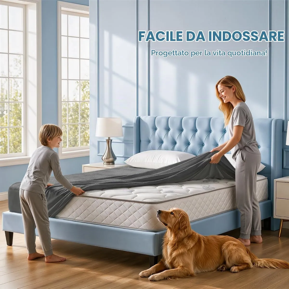 Utopia Bedding Coprimaterasso Impermeabile in Spugna, Queen Size, Grigio - immagine 7