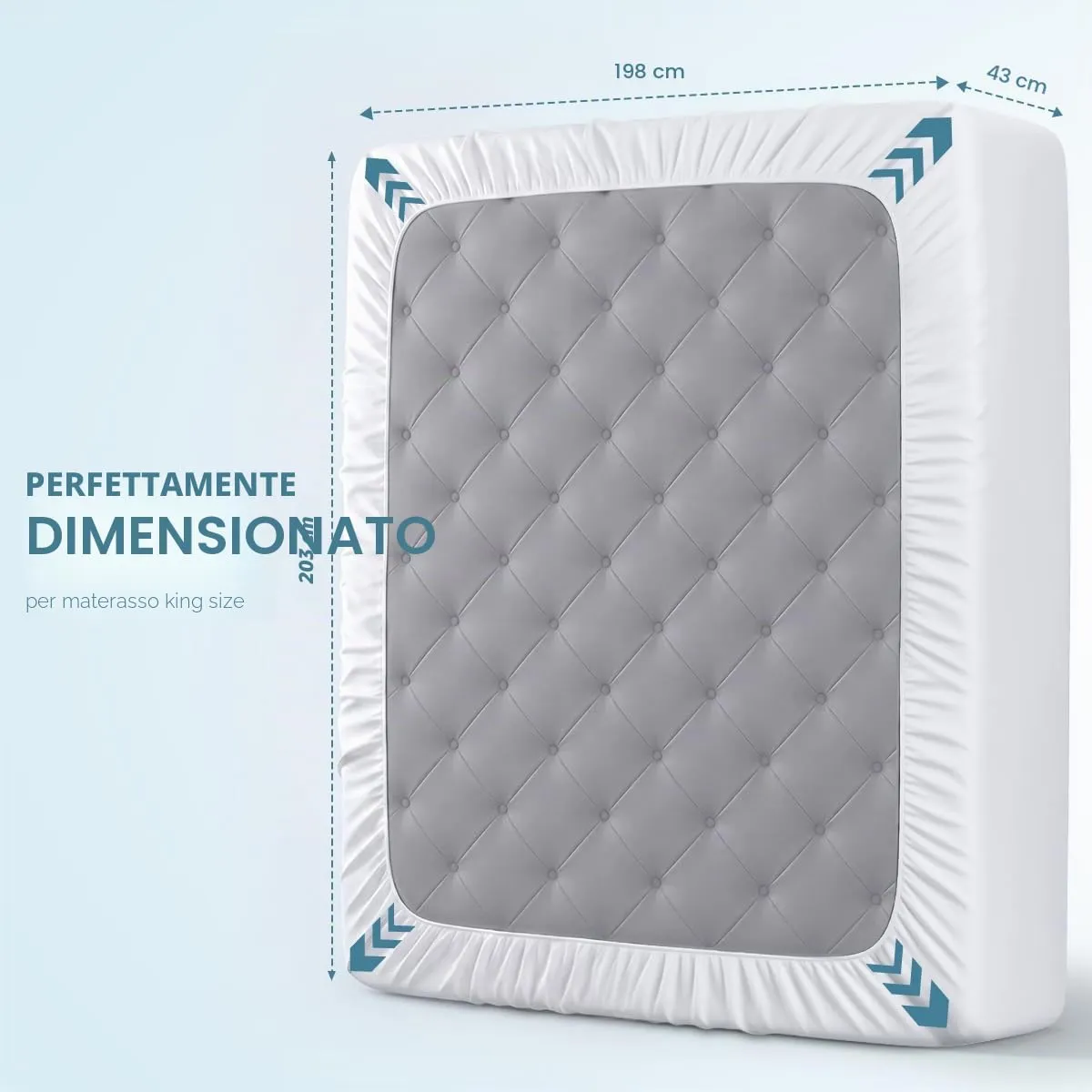 Utopia Bedding Coprimaterasso Impermeabile King Size, 2 Pezzi, Bianco - immagine 4