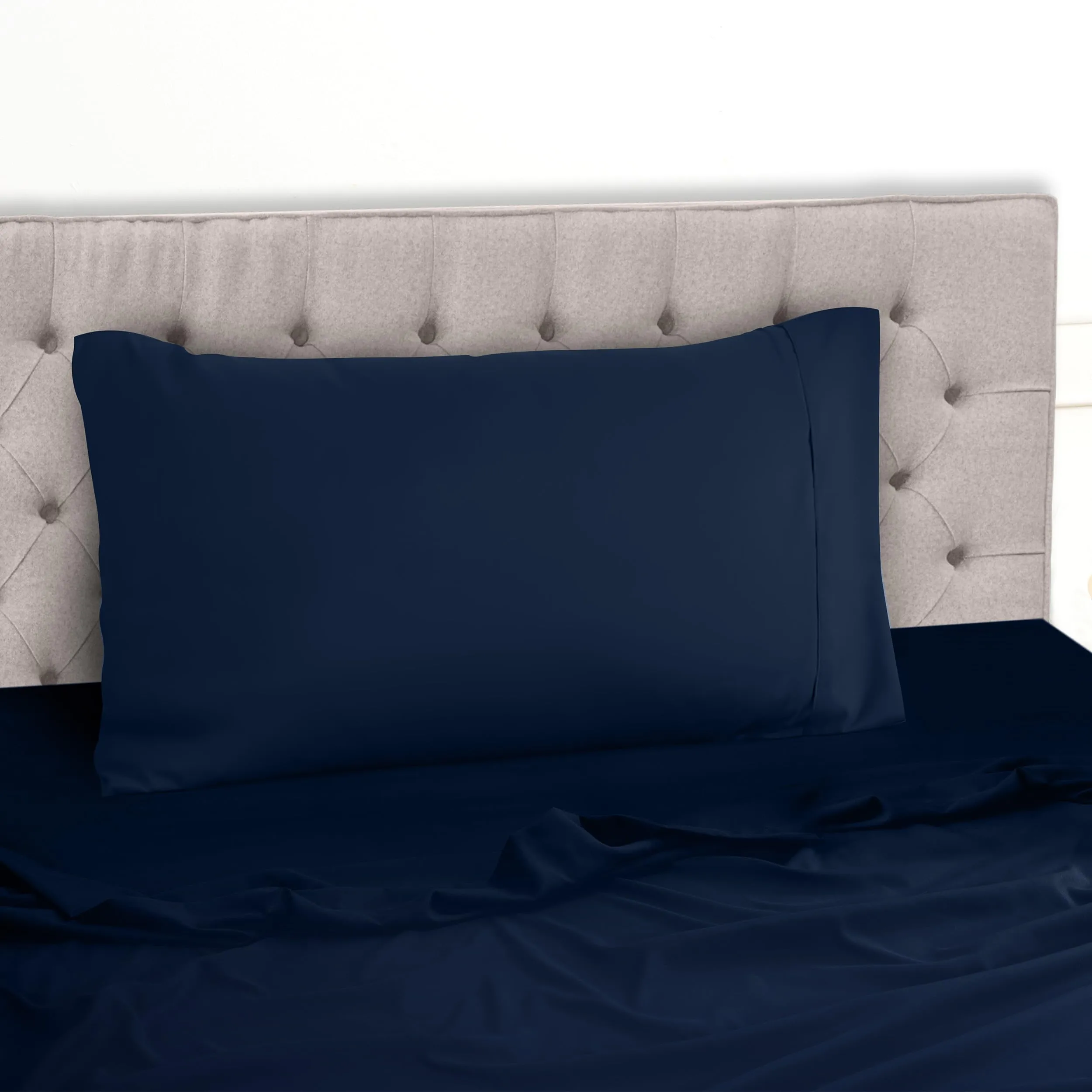 Utopia Bedding Set Lenzuola Letto 3 Pezzi, 90x190cm, Blu Navy - immagine 6