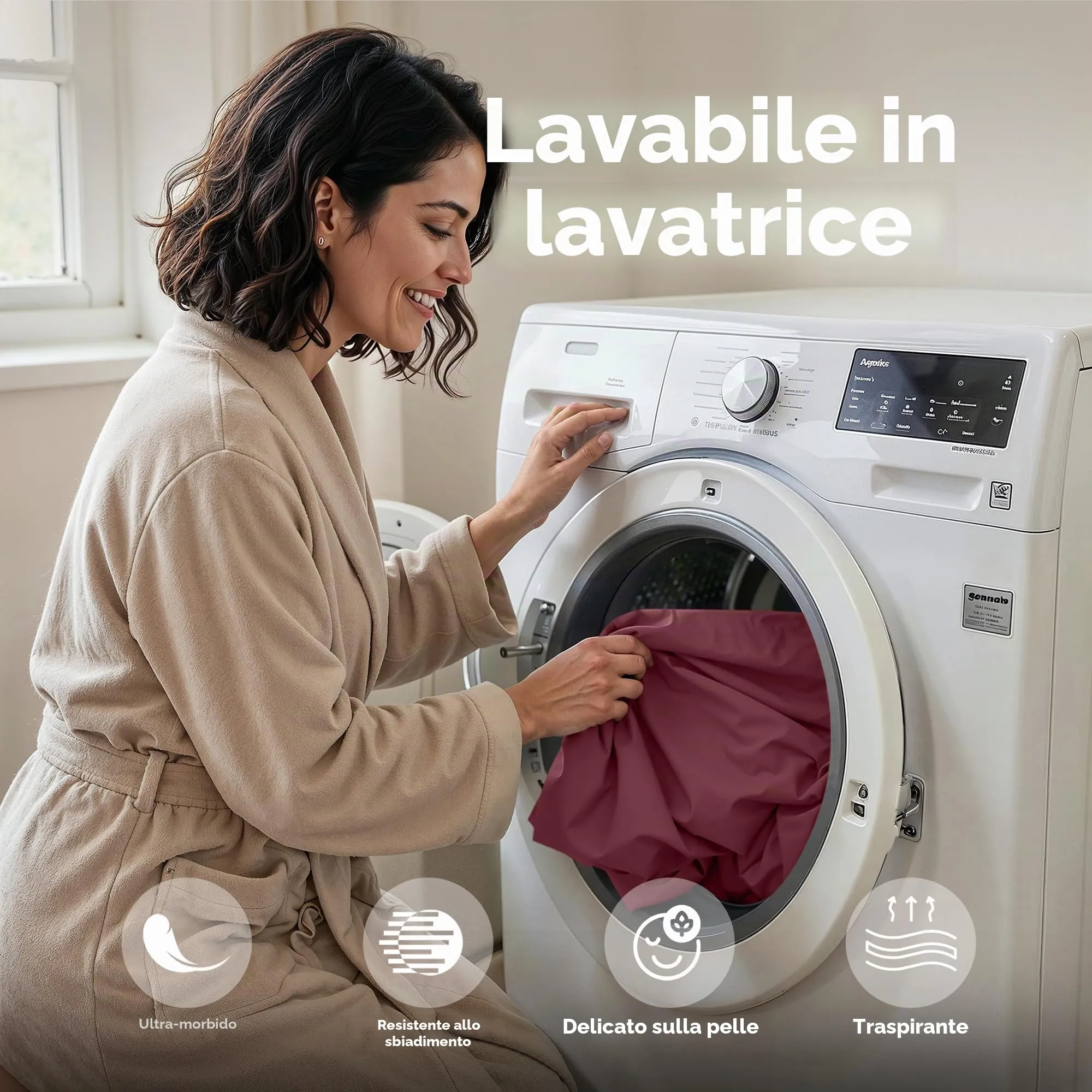 Utopia Bedding Set di lenzuola in microfibra spazzolata, 4 pezzi (King, Burgundy) - immagine 6