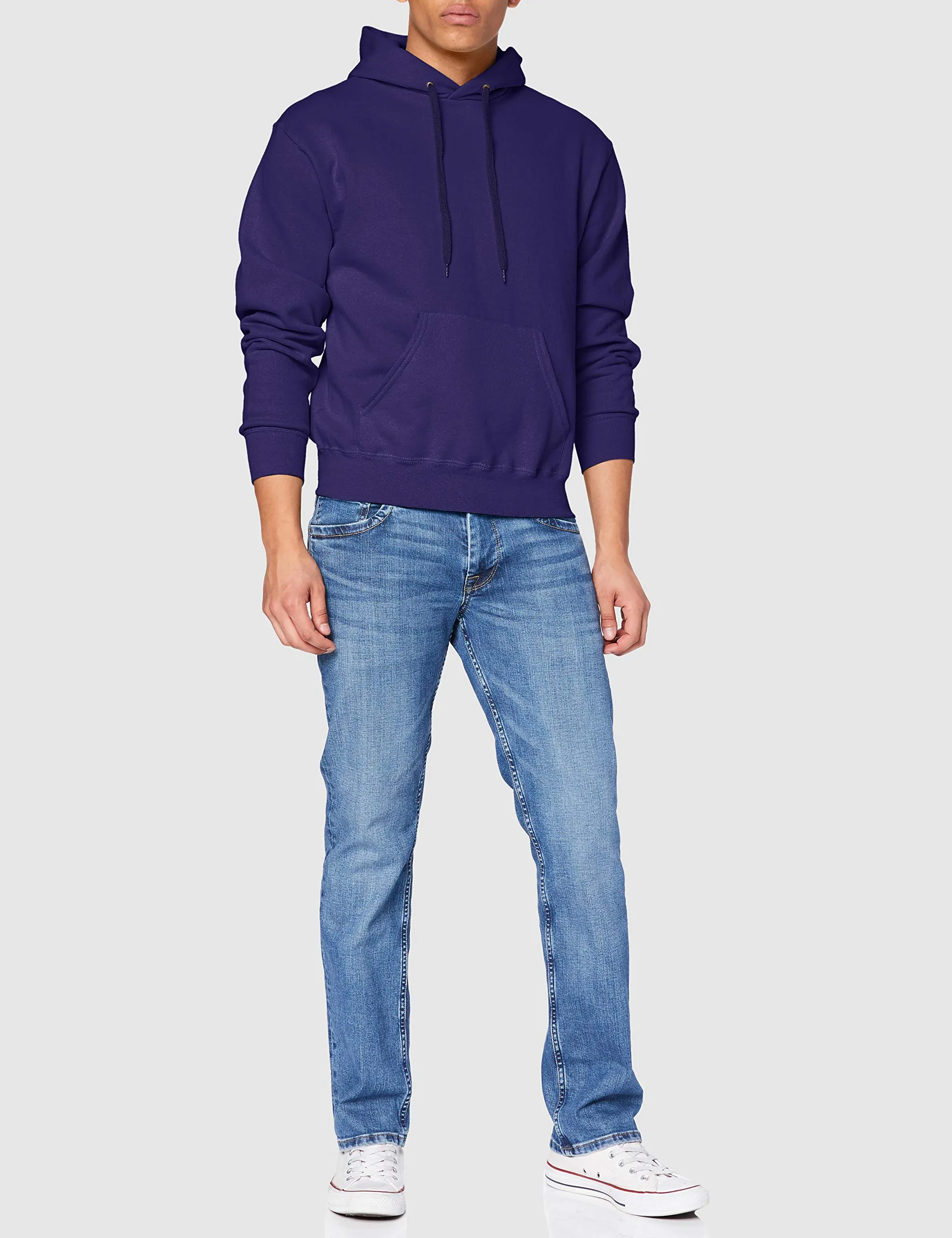 Fruit of the Loom Felpa classica con cappuccio da uomo, Viola, M - immagine 3