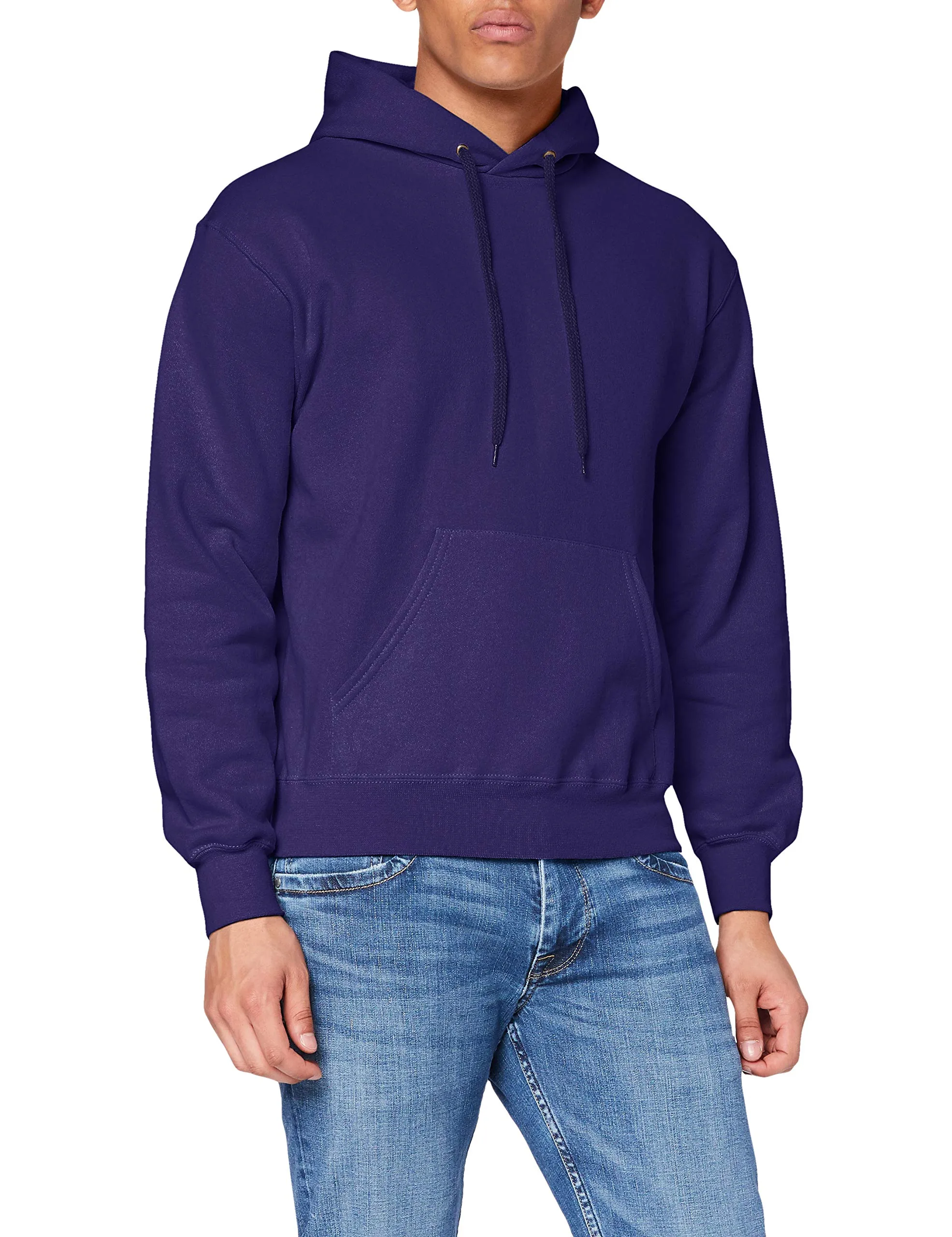 Fruit of the Loom Felpa classica con cappuccio da uomo, Viola, S - immagine 2