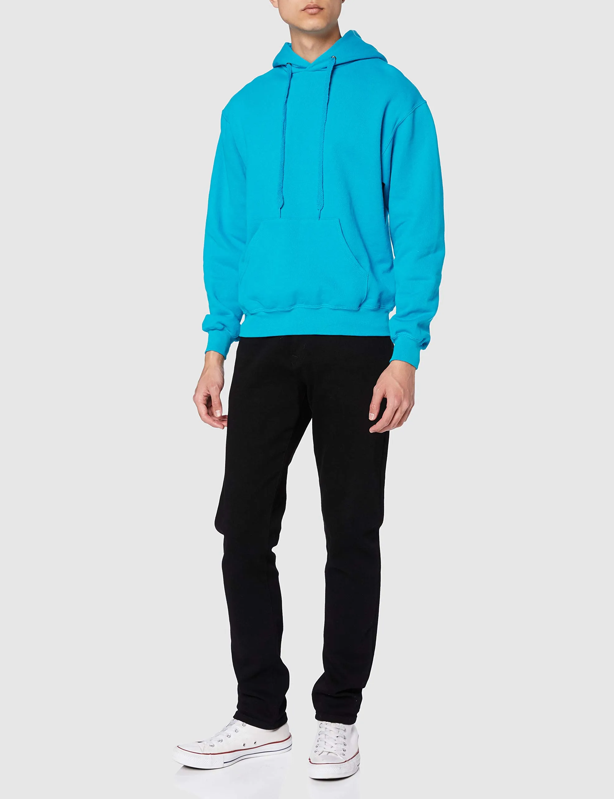 Fruit of the Loom Felpa classica con cappuccio da uomo, Blu, M - immagine 3