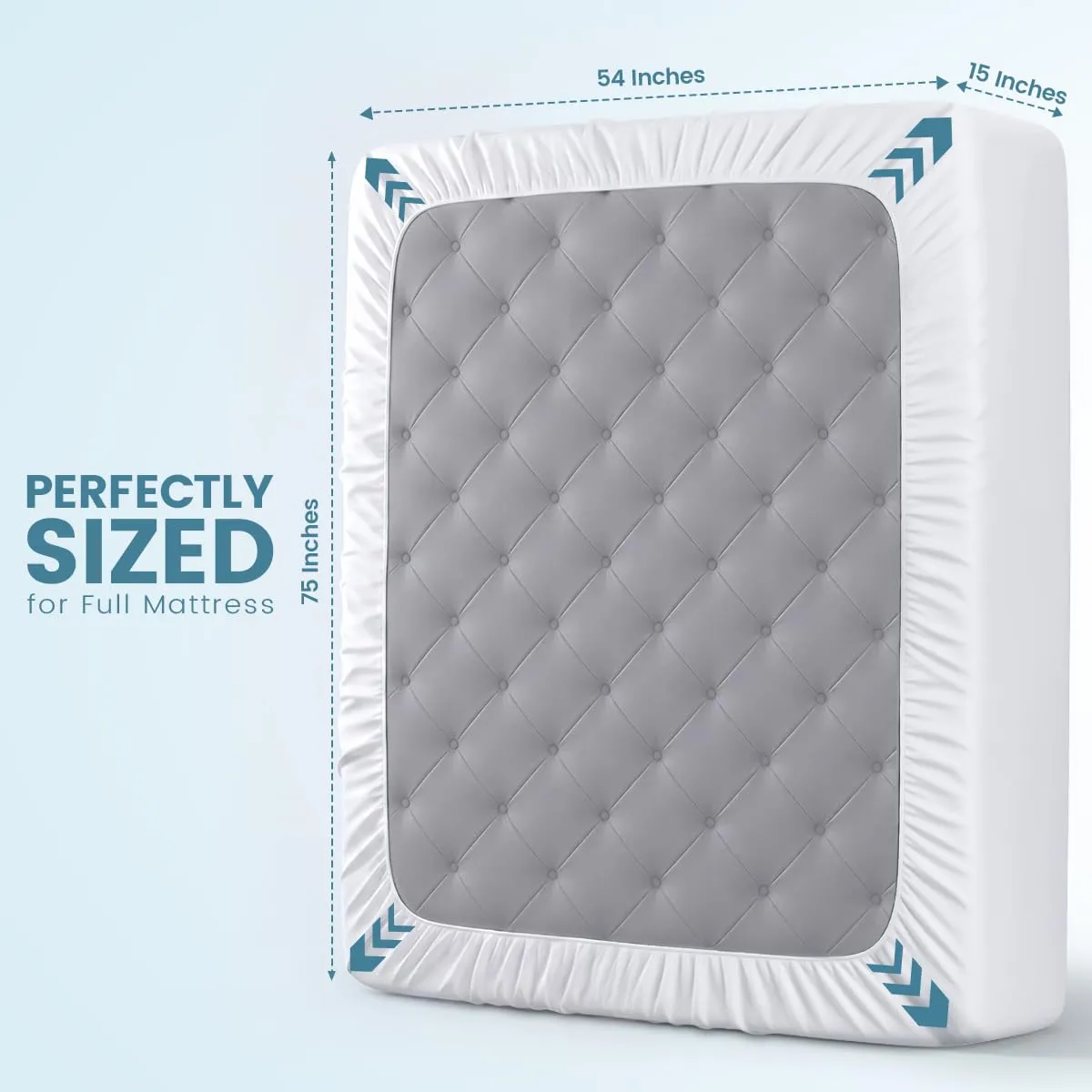 Utopia Bedding Coprimaterasso Impermeabile, Set da 2, Full, Bianco - immagine 4