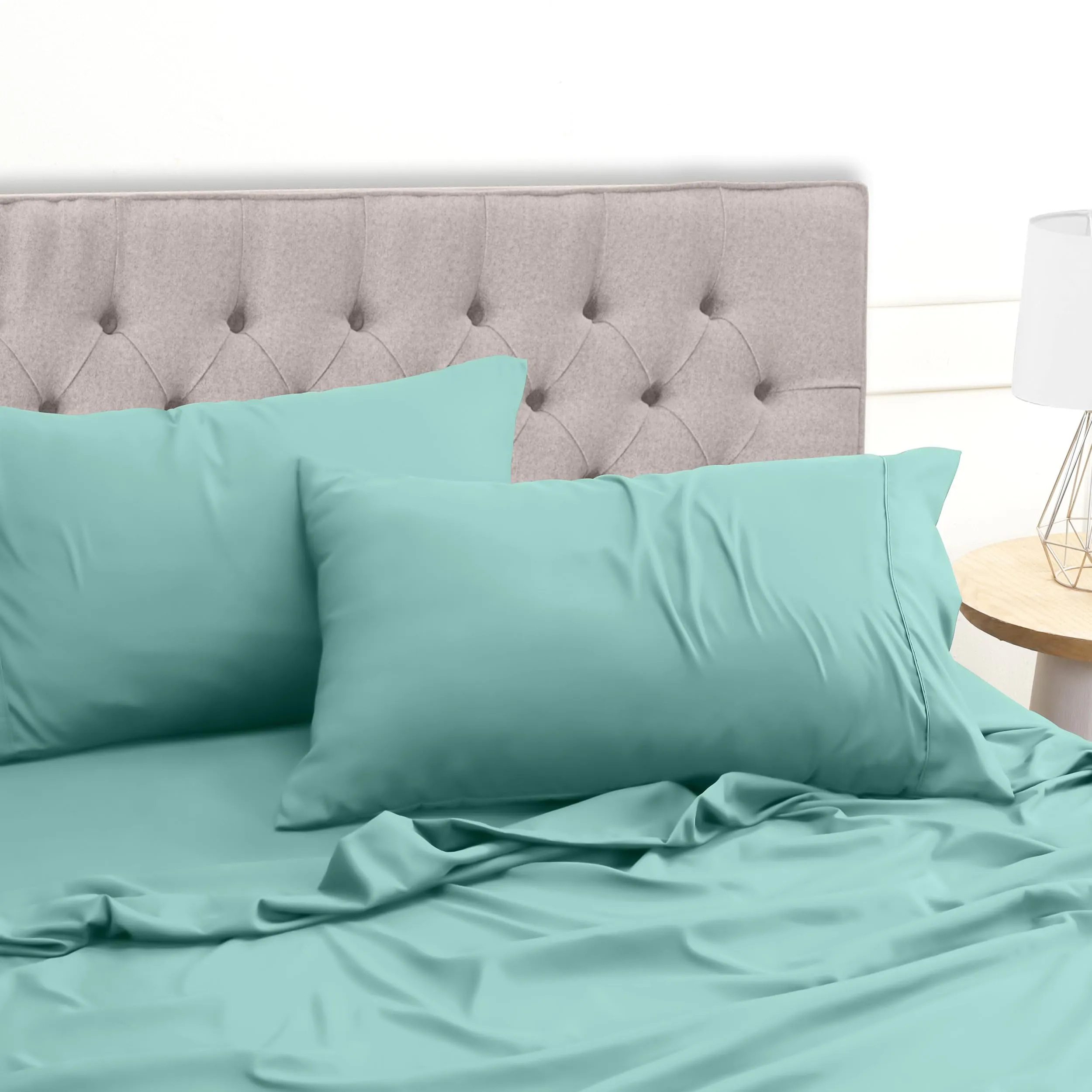 Utopia Bedding Set Lenzuola Letto 4 Pezzi, 180x200cm, Blu Spa - immagine 6