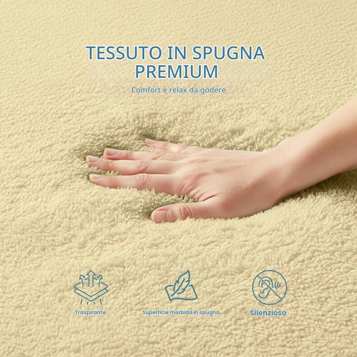 Utopia Bedding Coprimaterasso Impermeabile Queen Size, Spugna 200 g/m², Beige - immagine 2