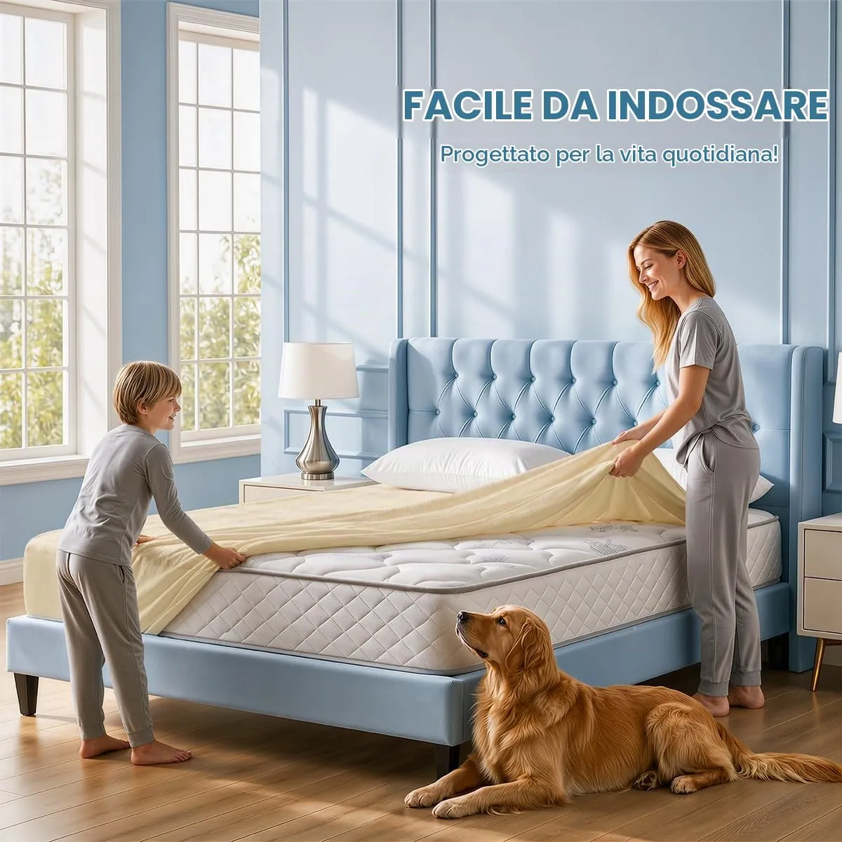 Utopia Bedding Coprimaterasso Impermeabile Queen Size, Spugna 200 g/m², Beige - immagine 7