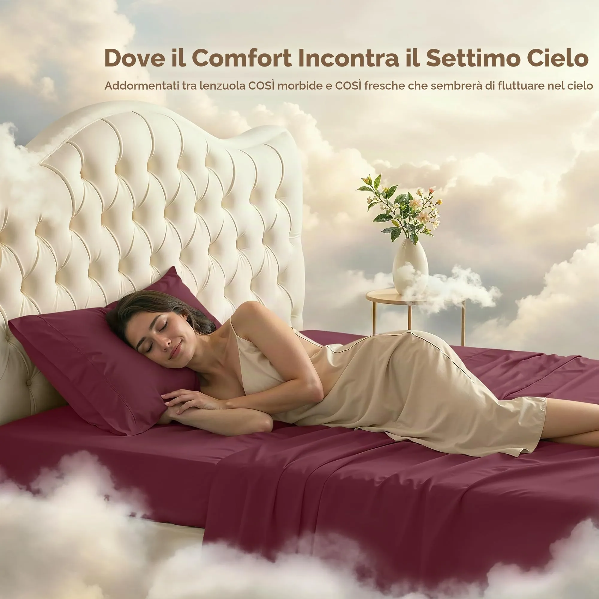 Utopia Bedding Set di lenzuola per letto singolo, 3 pezzi, Bordeaux, USA Twin - immagine 4