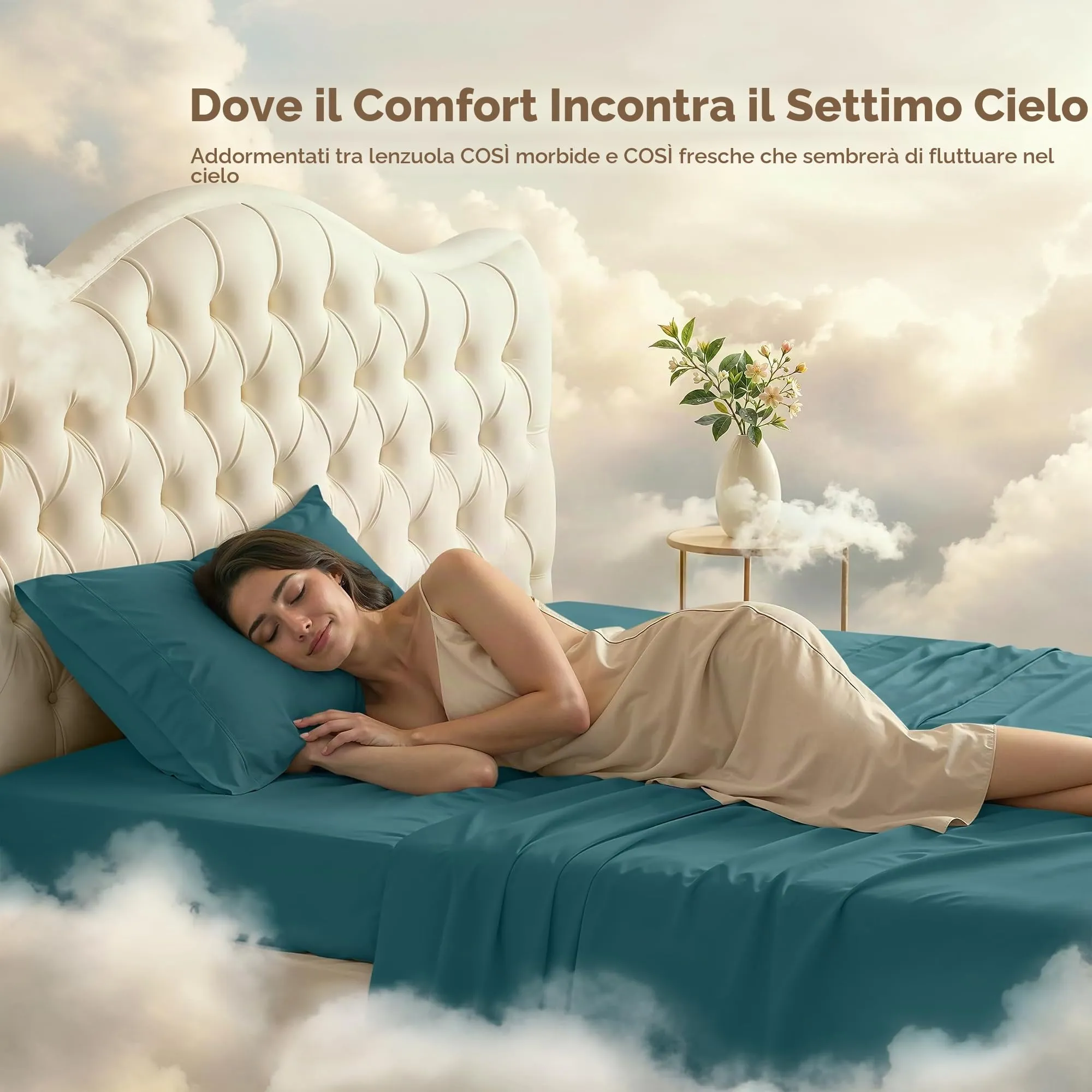 Utopia Bedding Set di lenzuola in microfibra spazzolata, 3 pezzi, Singolo, Blu Denim - immagine 4