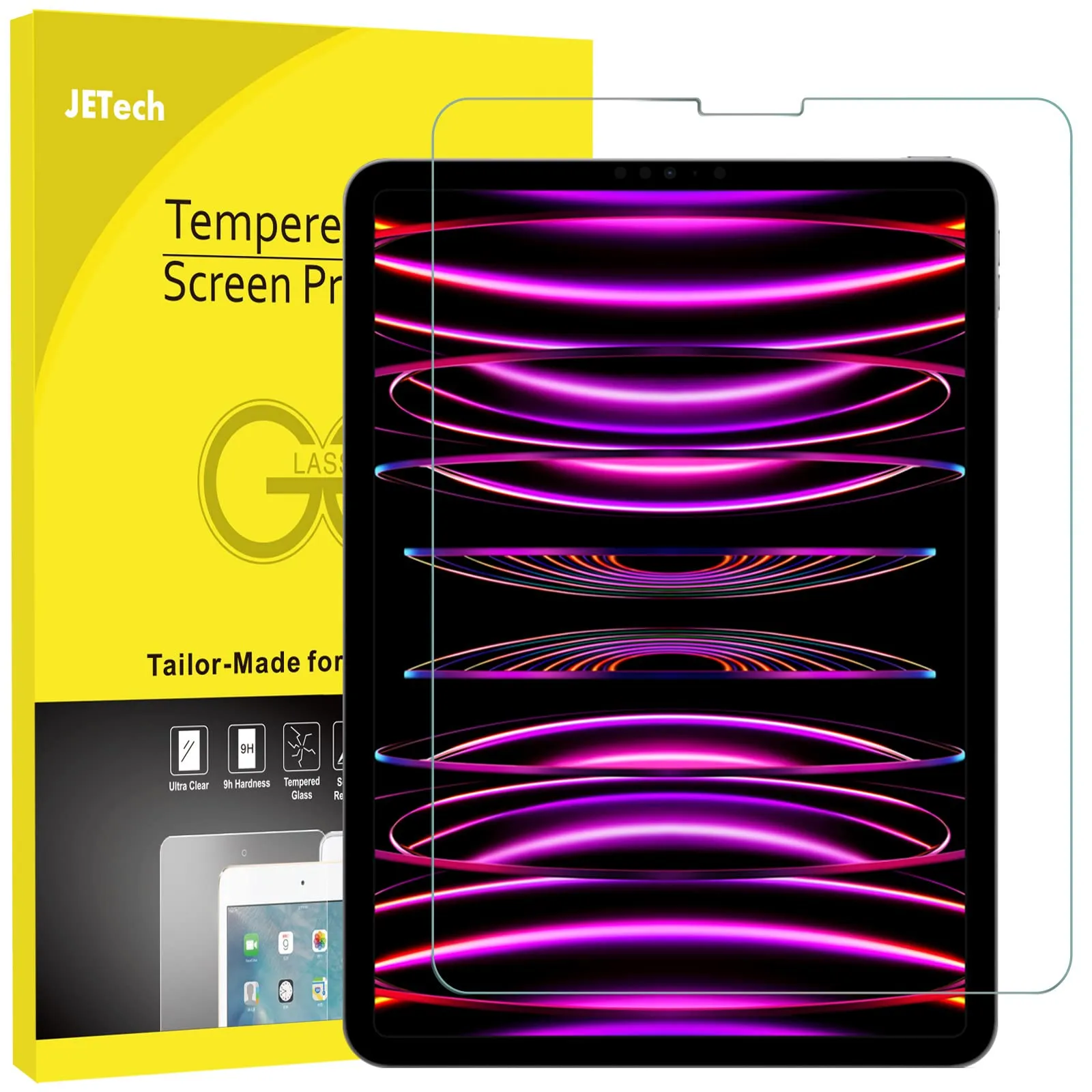 JETech Pellicola Protettiva in Vetro Temperato per iPad Pro 11" e iPad Air 5/4 10,9" - immagine 1