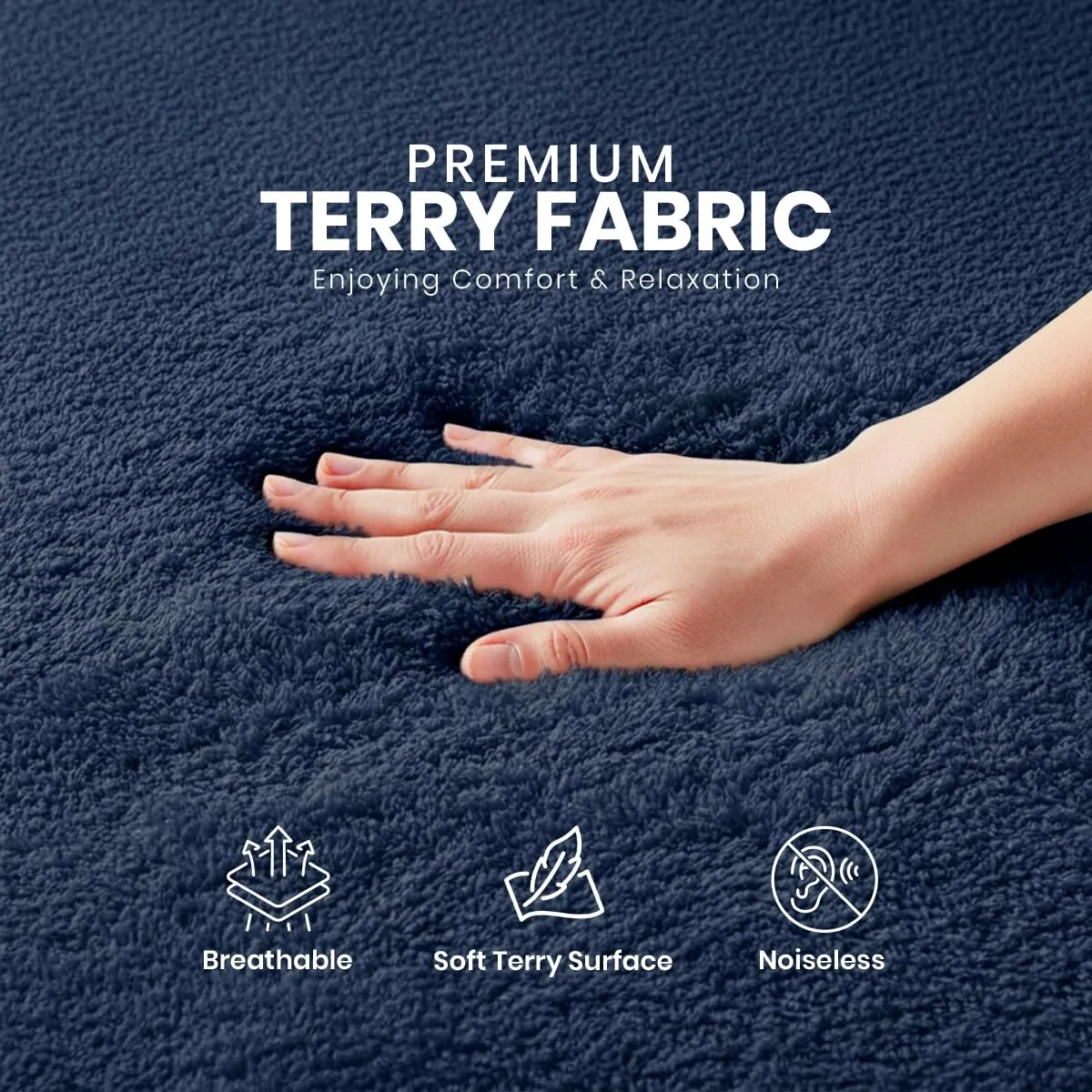 Utopia Bedding Coprimaterasso Impermeabile, Twin XL, Blu Navy - immagine 2
