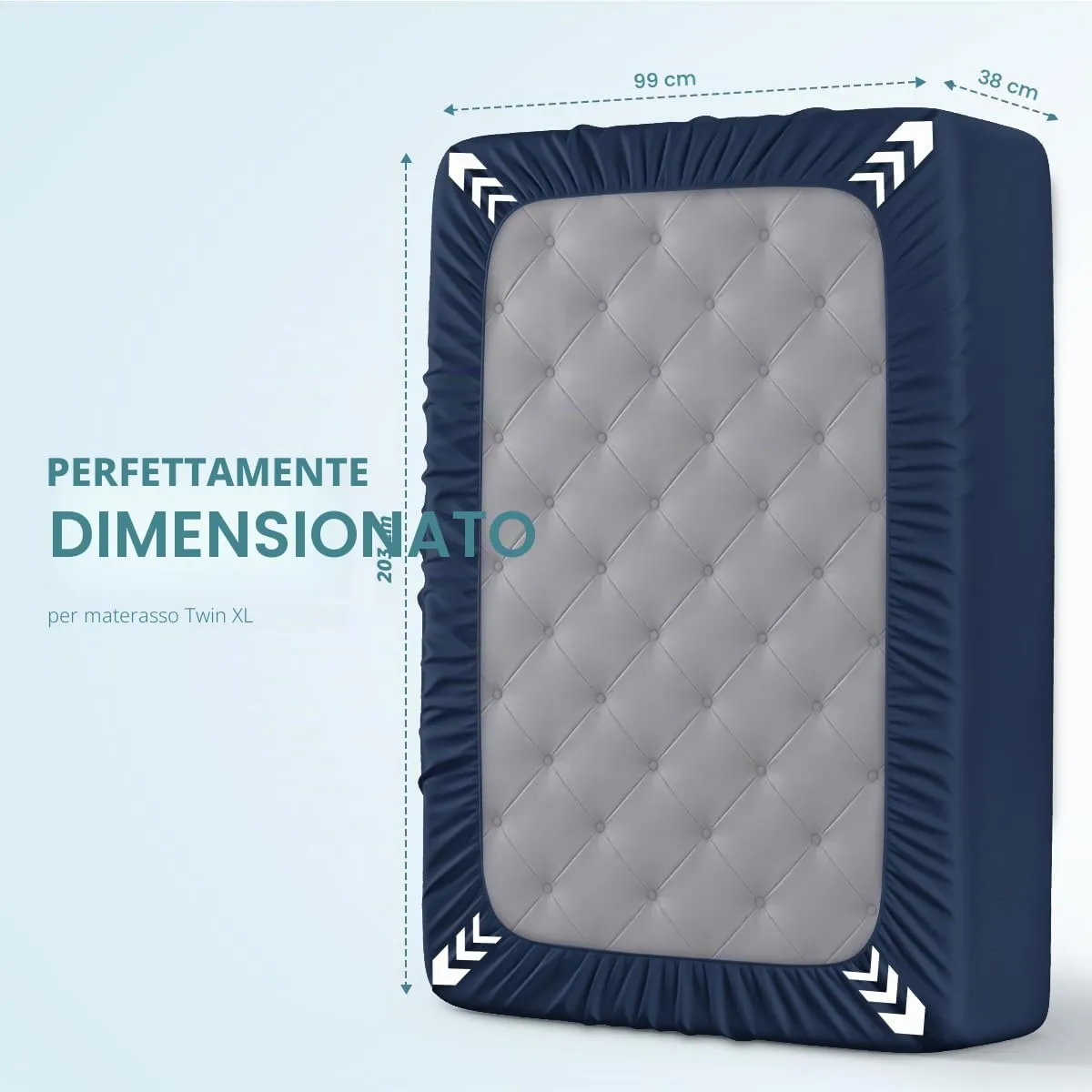 Utopia Bedding Coprimaterasso Impermeabile, Twin XL, Blu Navy - immagine 4