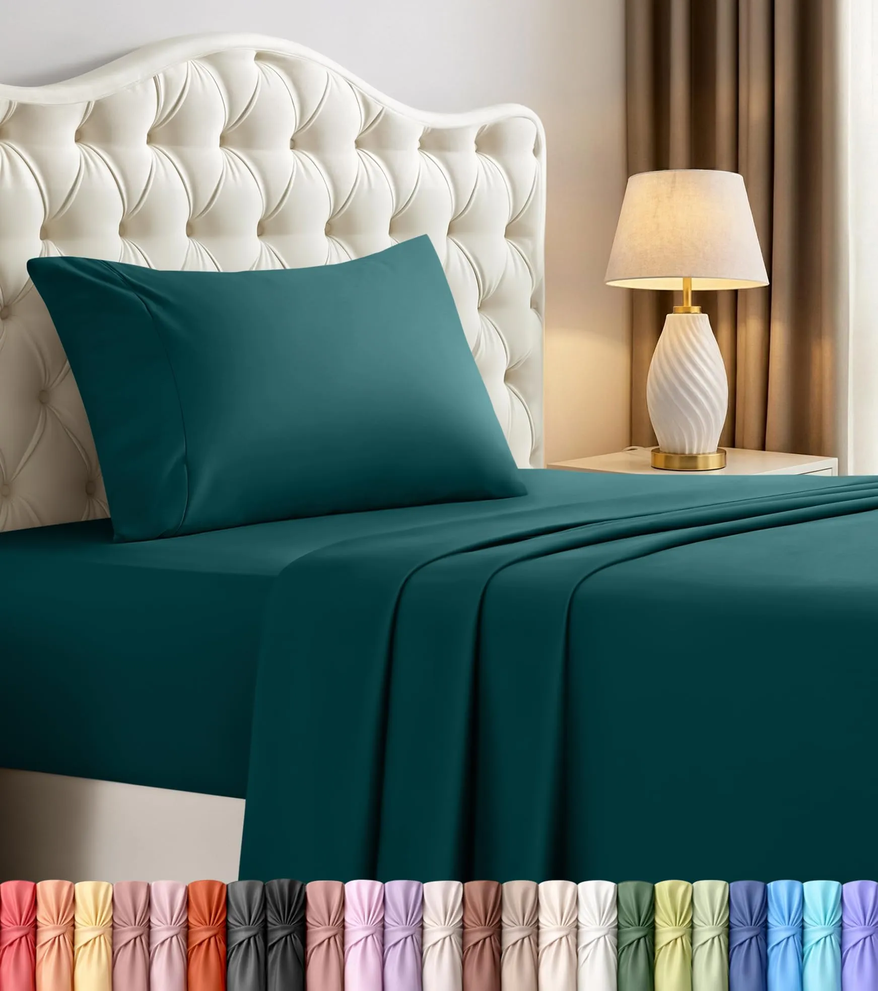 Utopia Bedding Set di lenzuola per letto singolo, 3 pezzi, Verde Acqua, USA Twin - immagine 1