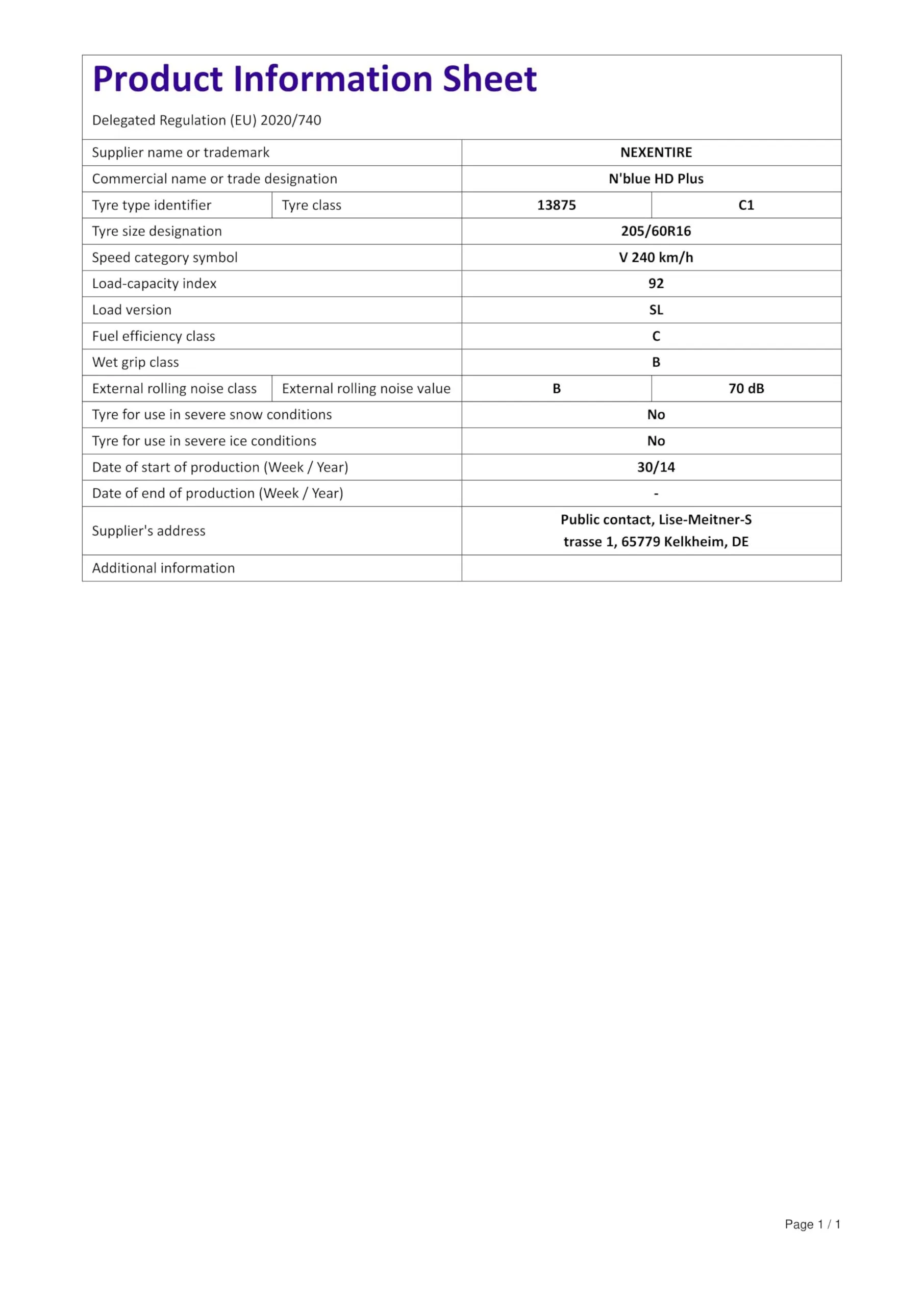Nexen N'blue HD Plus 205/60R16 92V Pneumatico Estivo - immagine 4