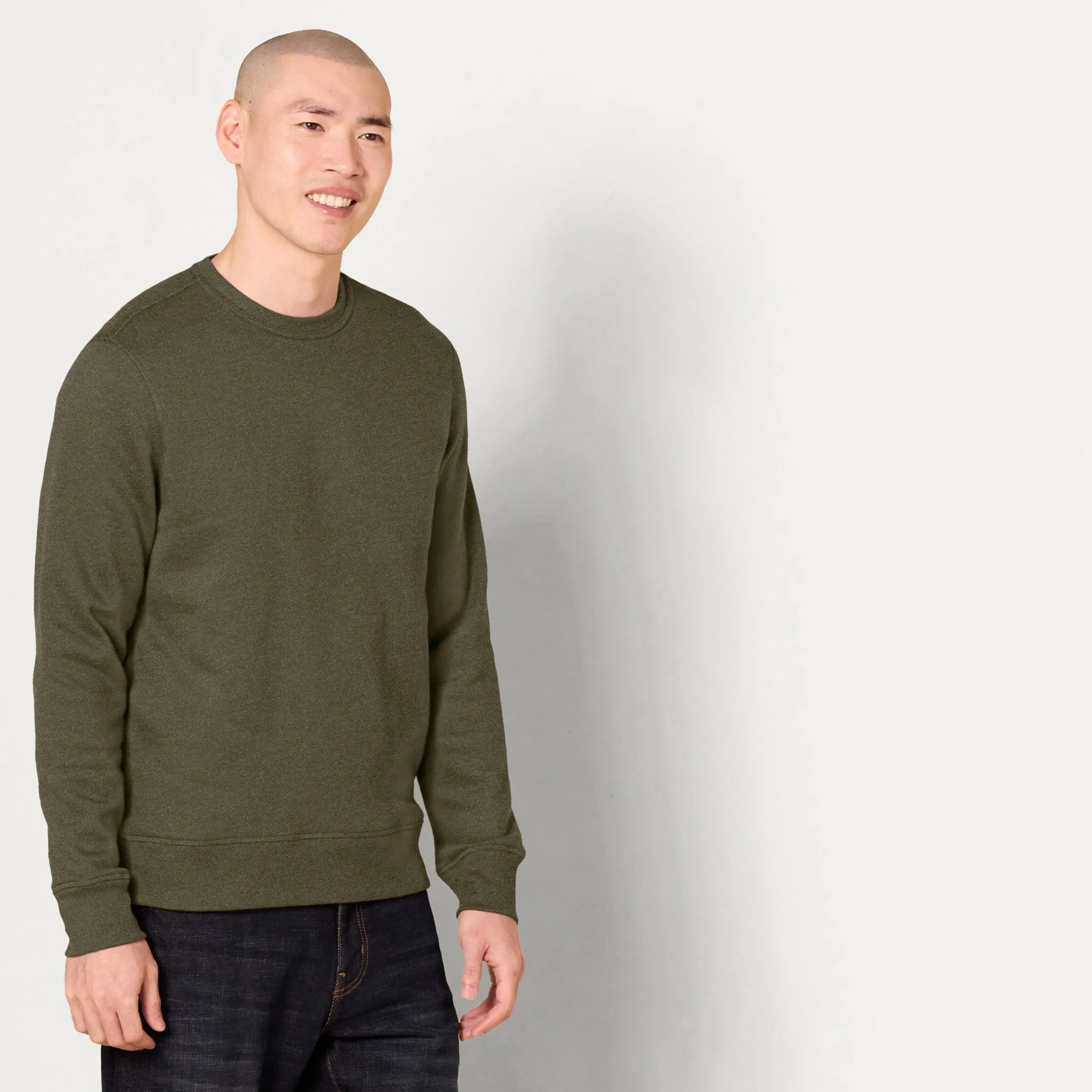 Amazon Essentials Felpa girocollo in pile Uomo, Verde Oliva Puntinato, XXL - immagine 2