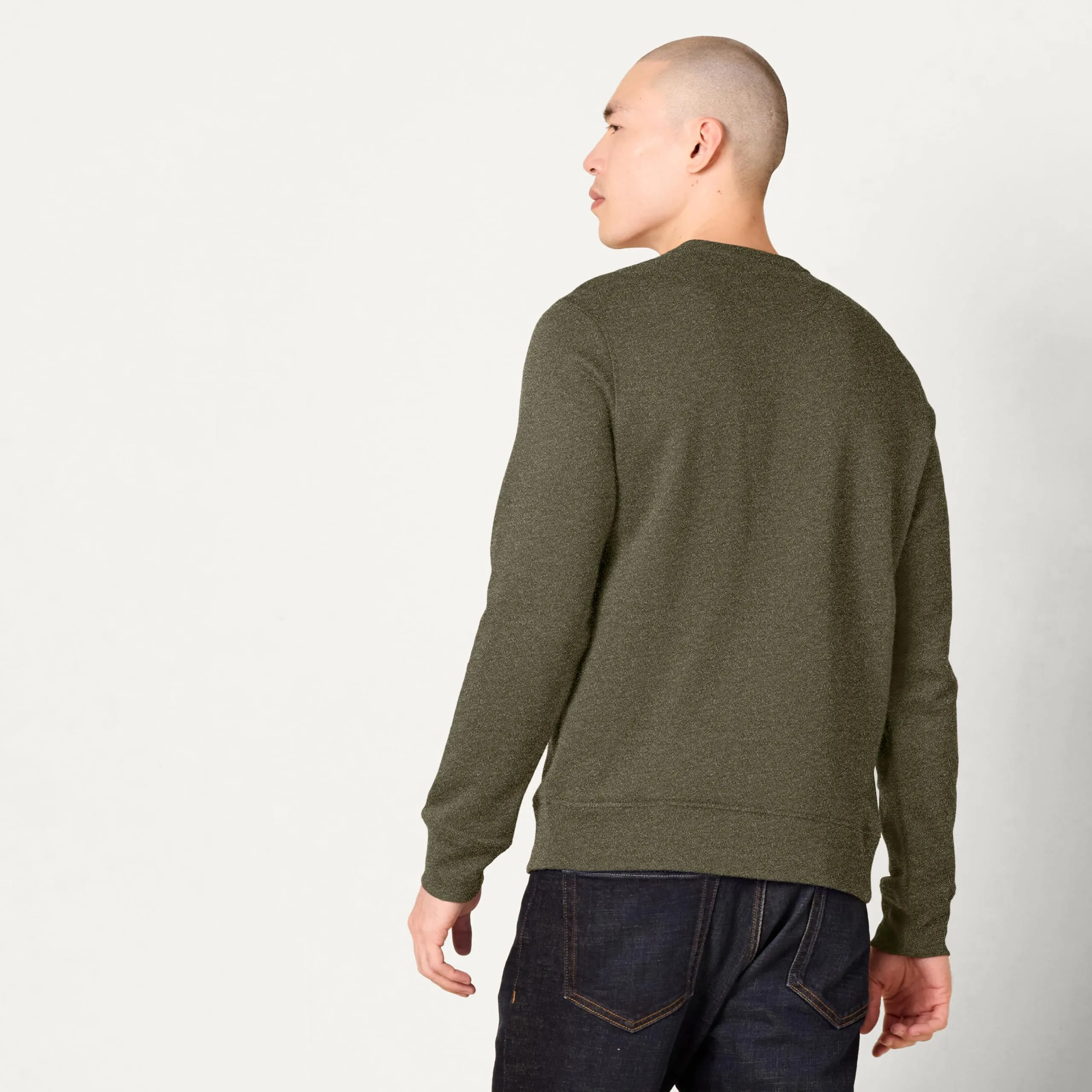Amazon Essentials Felpa girocollo in pile Uomo, Verde Oliva Puntinato, XXL - immagine 3