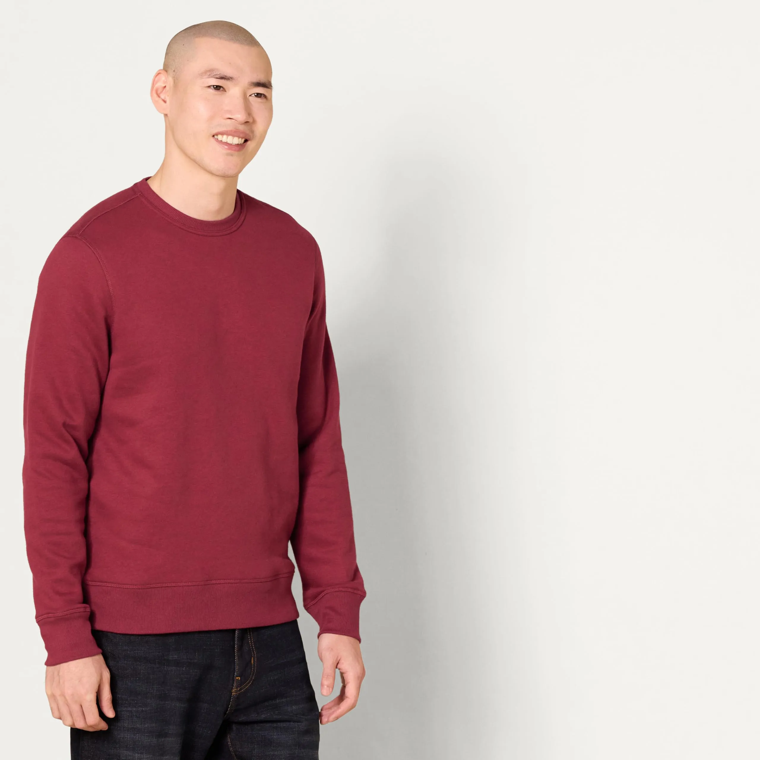 Amazon Essentials Felpa girocollo in pile Uomo, Rosso Scuro, L - immagine 2