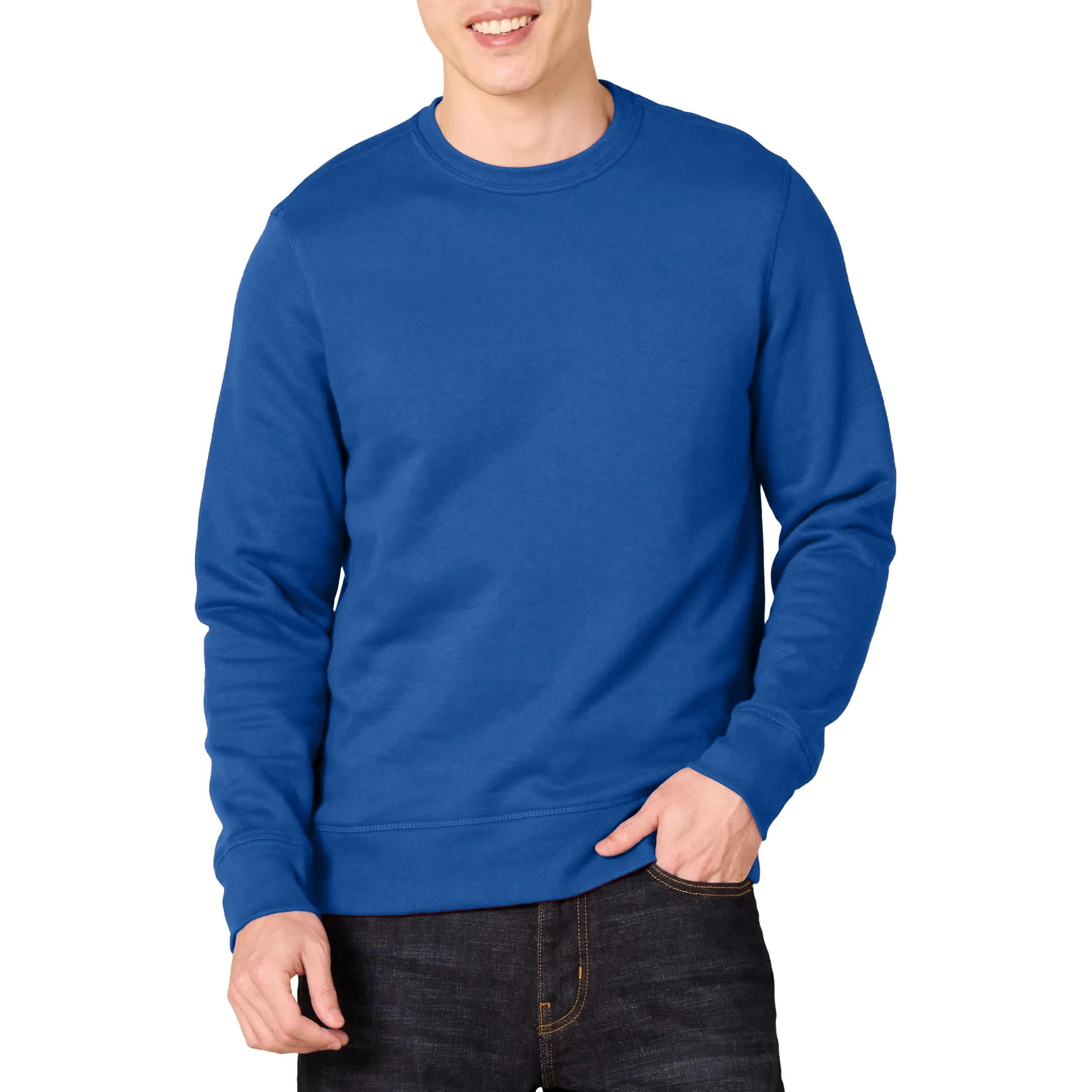 Amazon Essentials Felpa Girocollo in Pile Uomo, Blu Puntinato, L - immagine 1