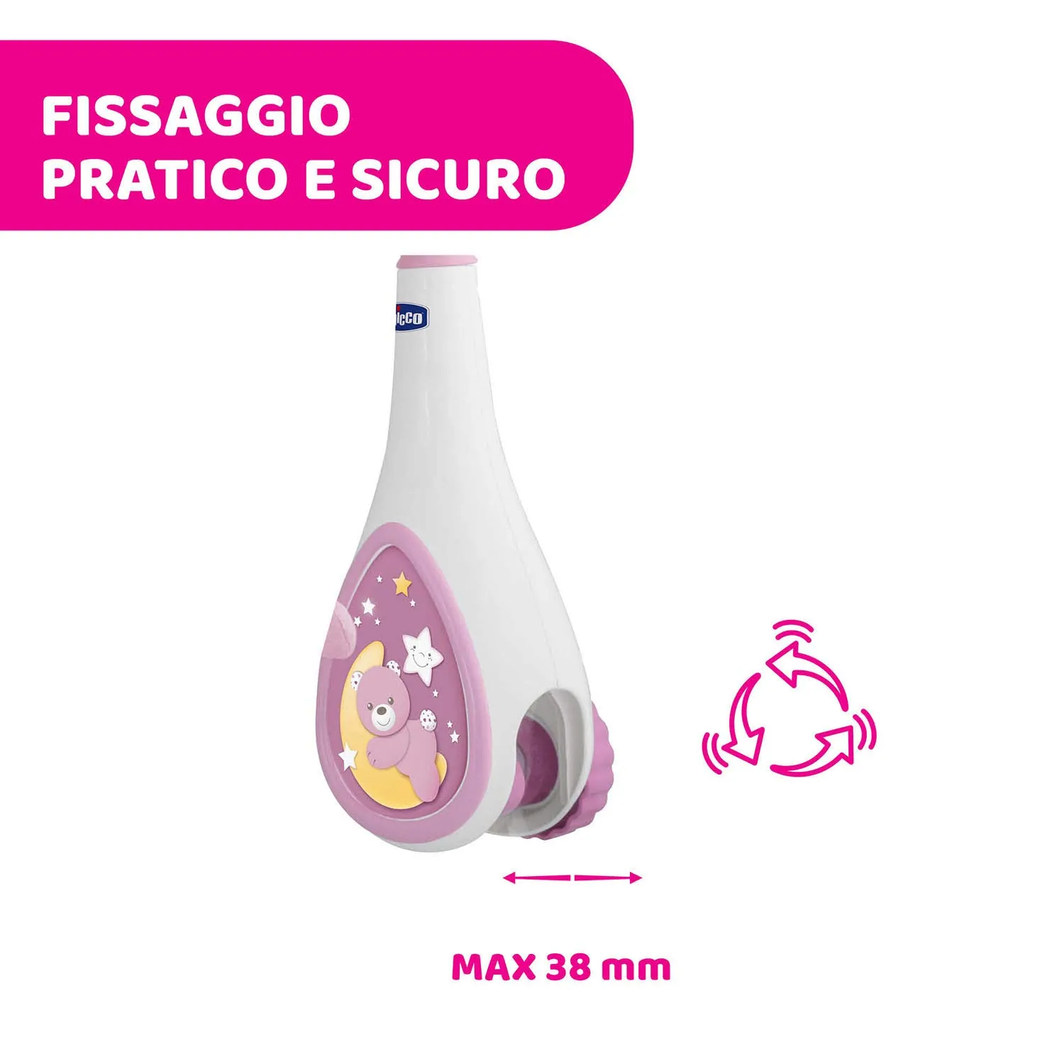 Chicco Next2Dreams Giostrina Neonato 3in1 con Carillon Elettronico, Rosa - immagine 4