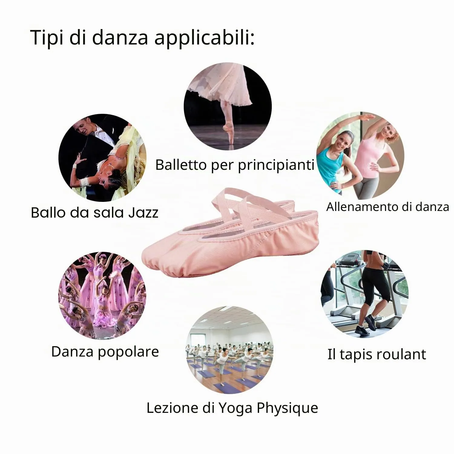 Bezioner Balletto Scarpe di Tela Split Pantofole Rosa 31 - immagine 7