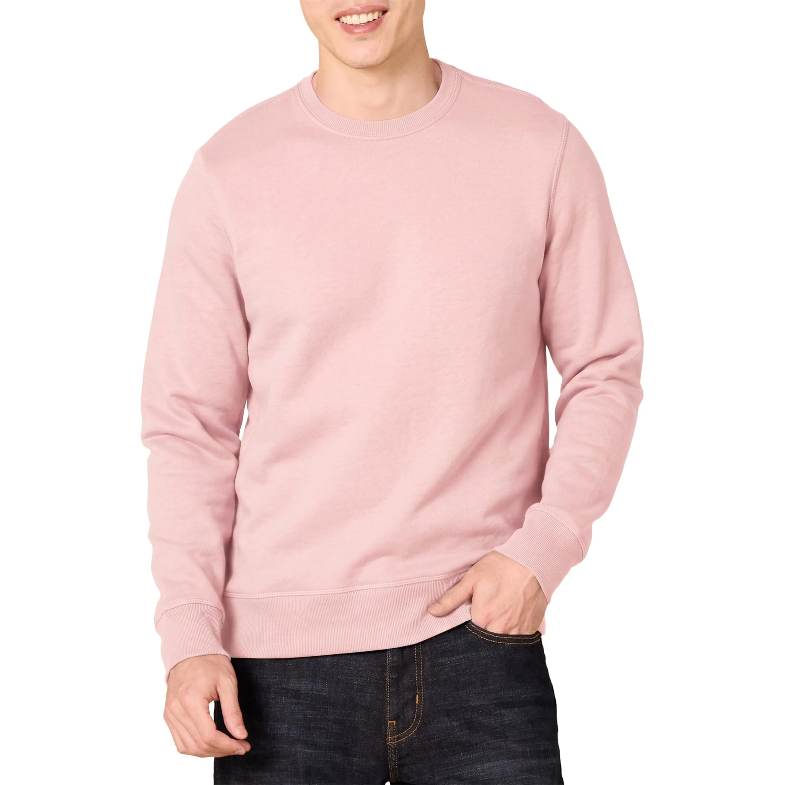 Amazon Essentials Felpa Girocollo in Pile Uomo, Rosa, XL - immagine 1