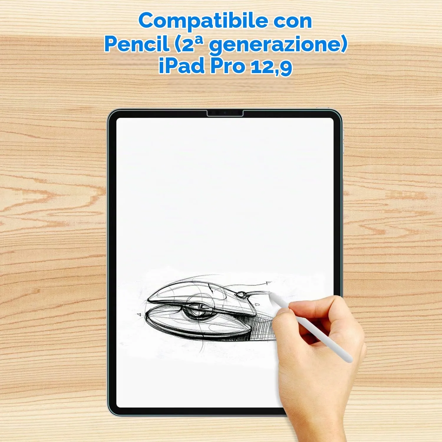 JETech Pellicola Protettiva in Vetro Tempered per iPad Pro 12,9" (6/5/4/3 Generazione) - immagine 4