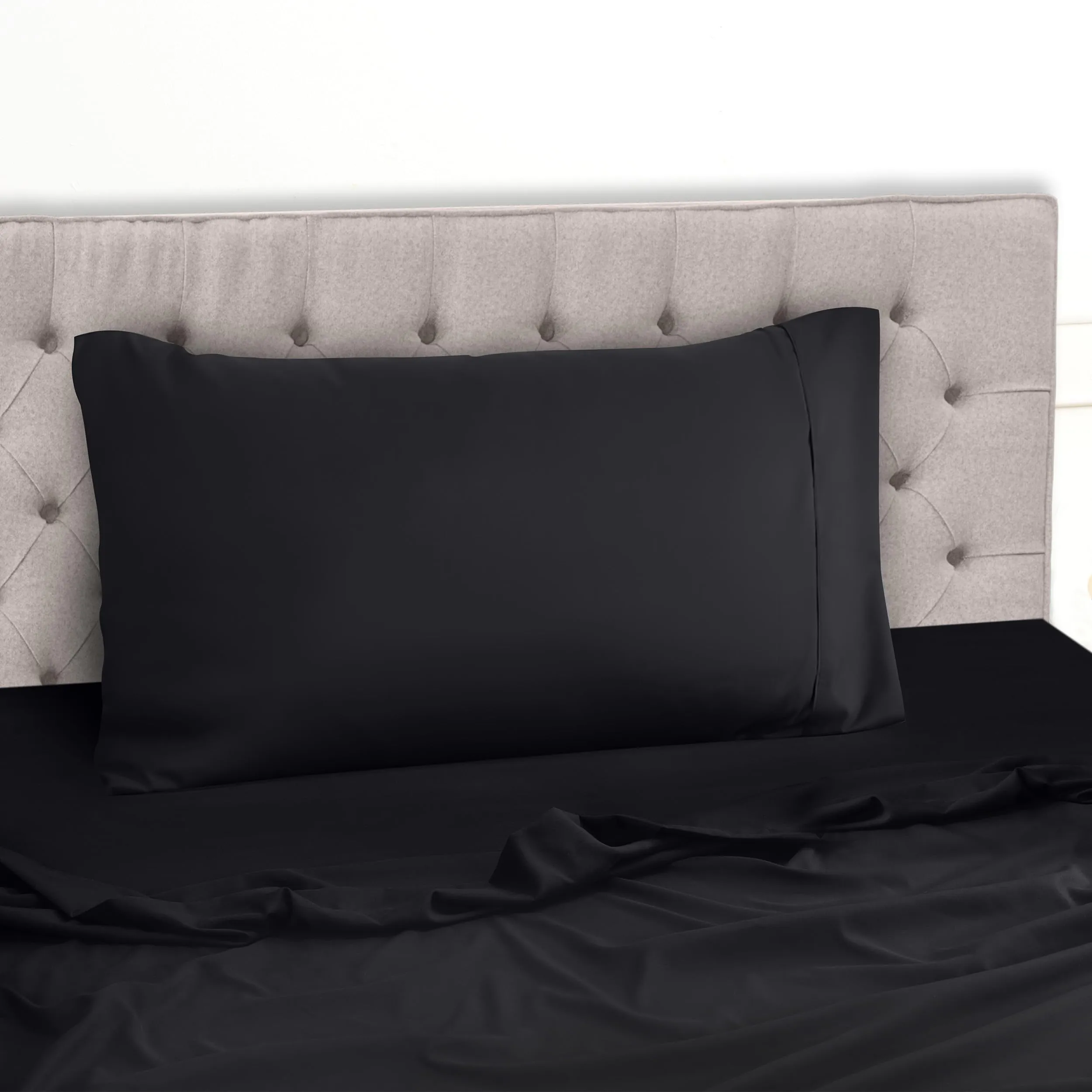 Utopia Bedding Set Lenzuola Letto 3 Pezzi, 90x190cm, Nero - immagine 6