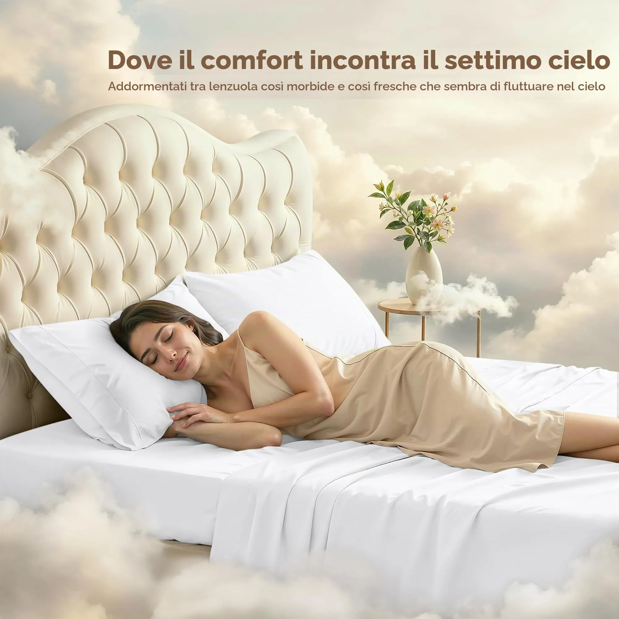 Utopia Bedding Set di lenzuola in microfibra spazzolata, Queen Size, Bianco - immagine 4