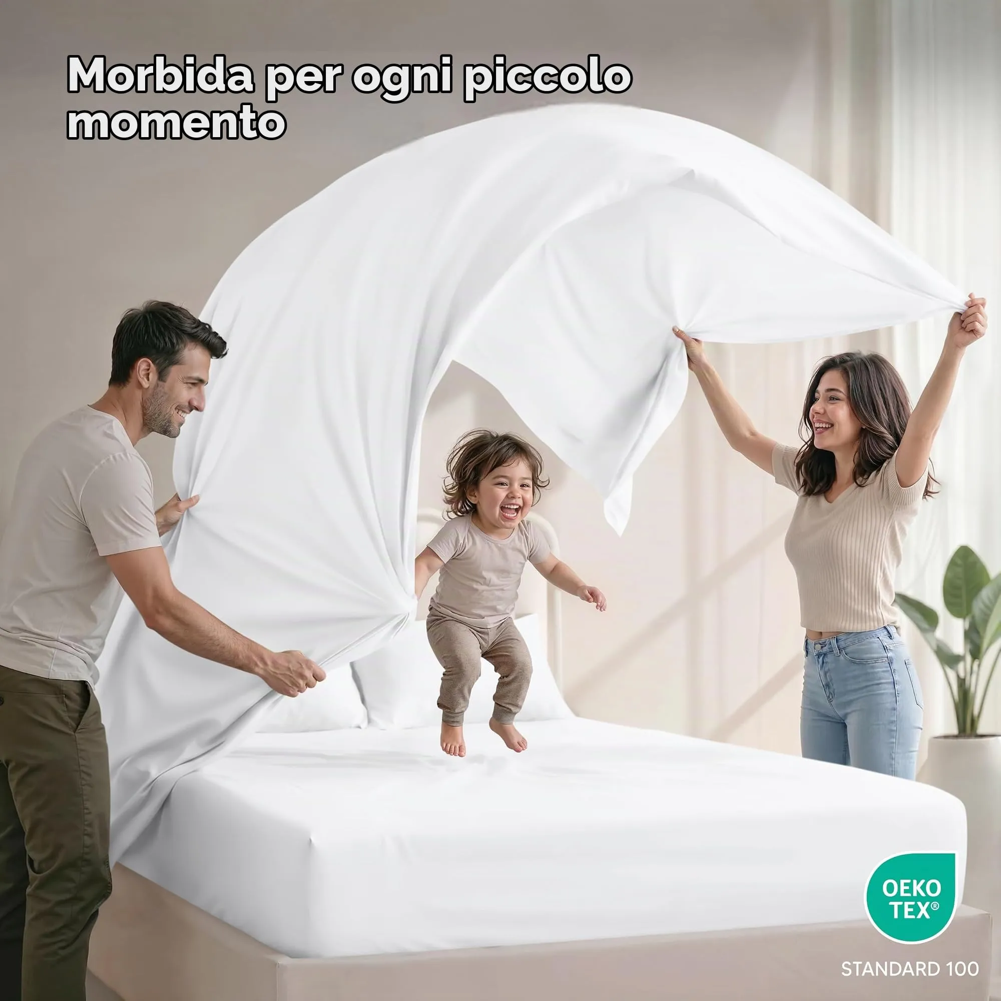 Utopia Bedding Set di lenzuola in microfibra spazzolata, Queen Size, Bianco - immagine 5