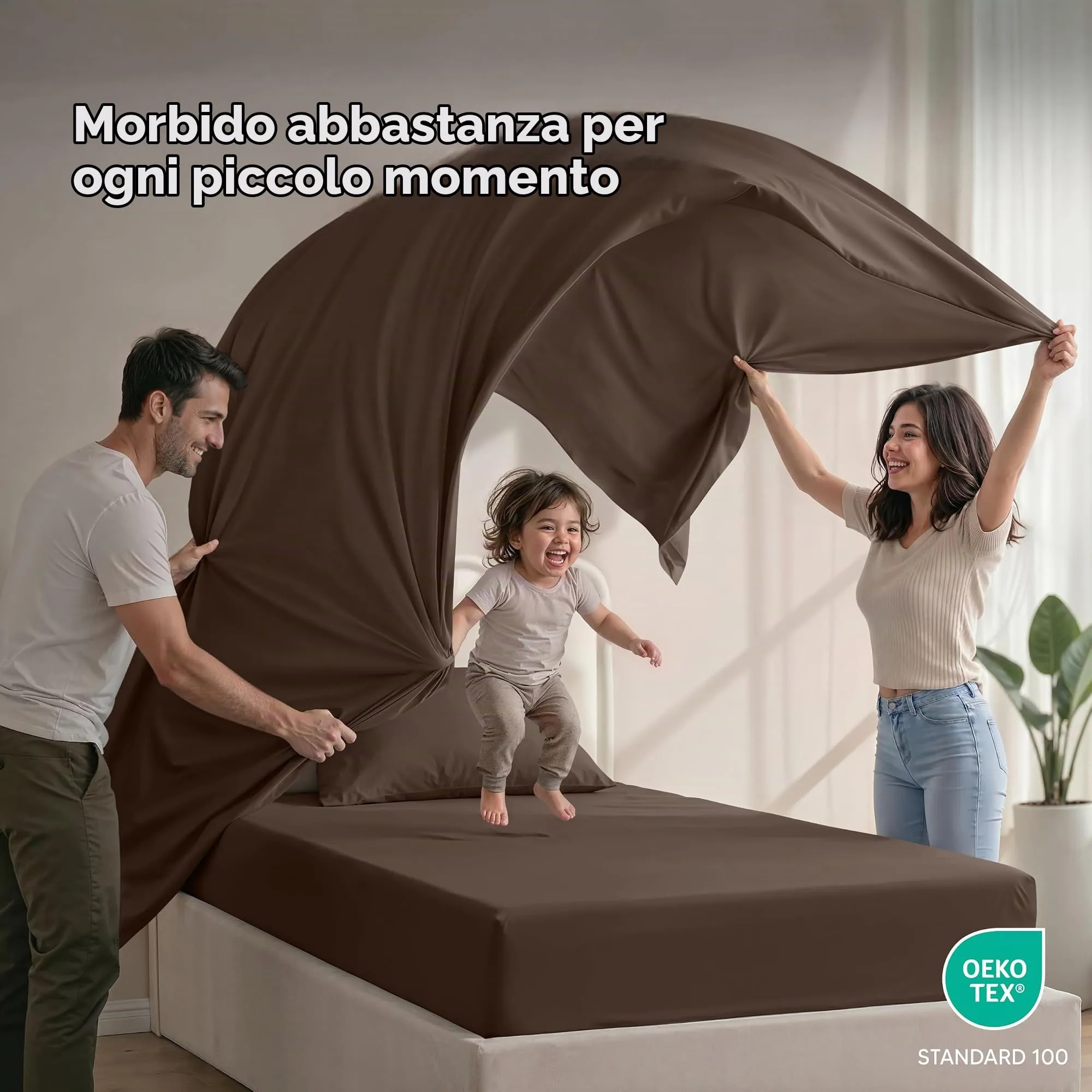 Utopia Bedding Set di lenzuola per letto singolo, 3 pezzi, Marrone, USA Twin - immagine 5