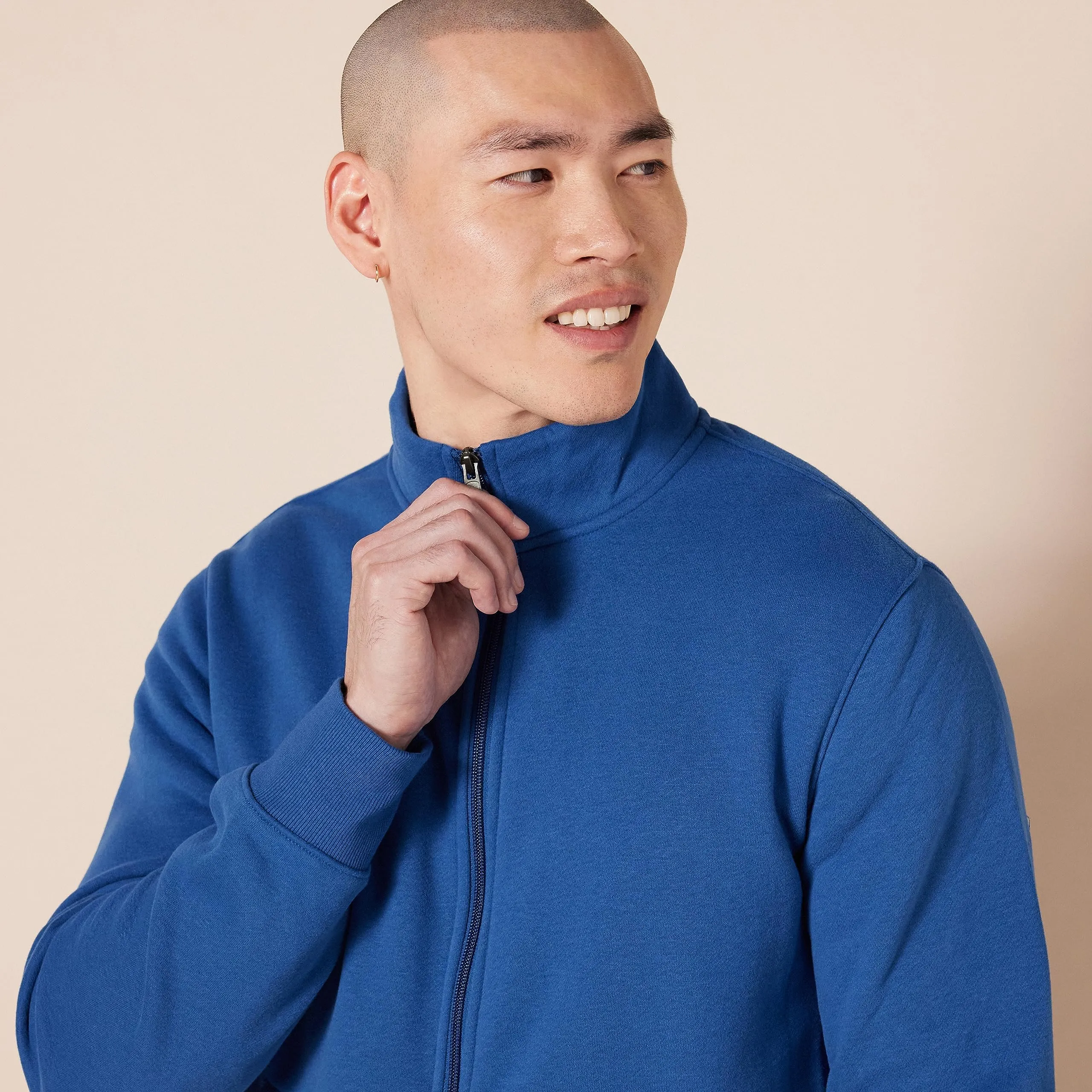 Amazon Essentials Maglione in Pile con Zip Integrale Uomo, Blu, XL - immagine 4