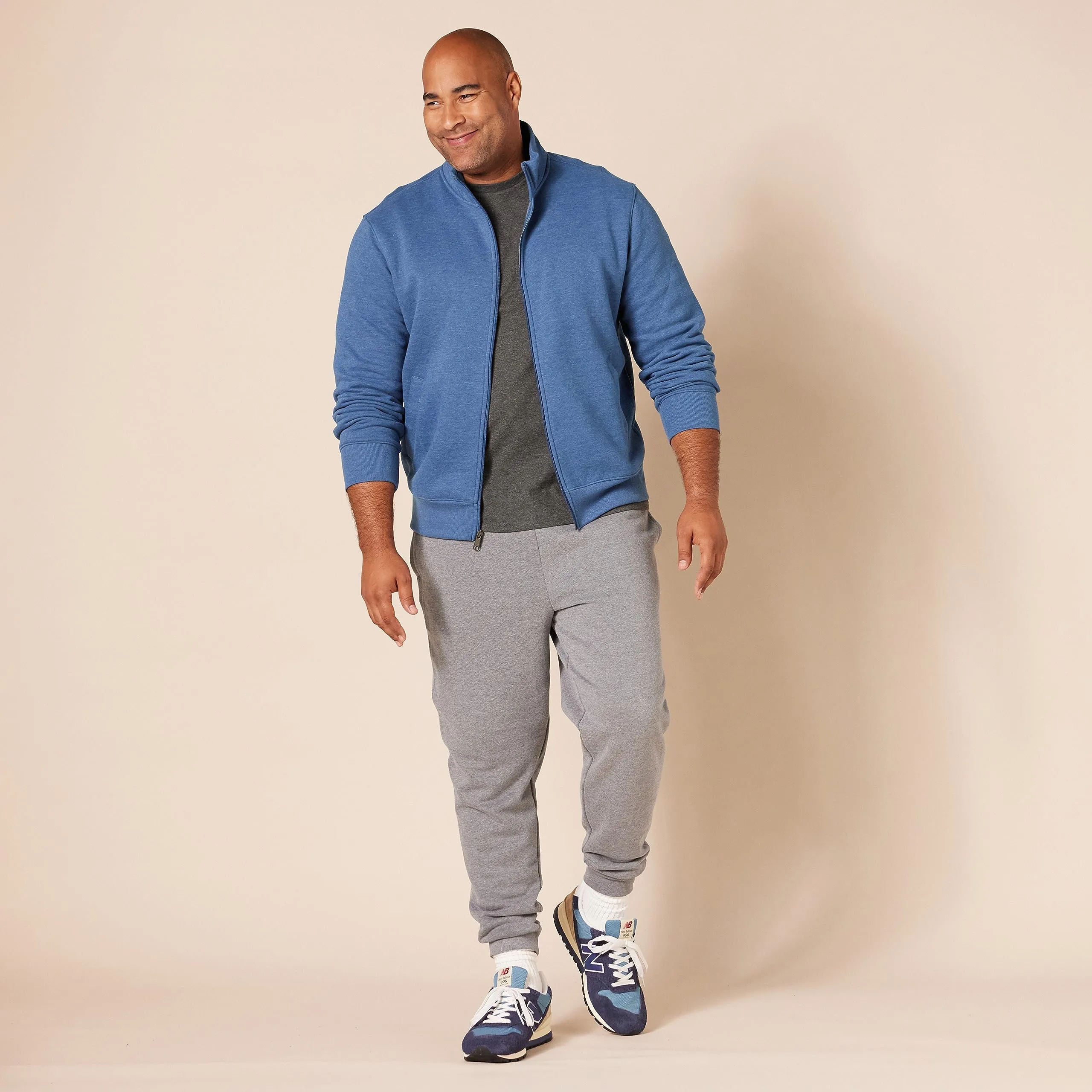Amazon Essentials Maglione in Pile con Zip Integrale, Blu Puntinato, S - immagine 8