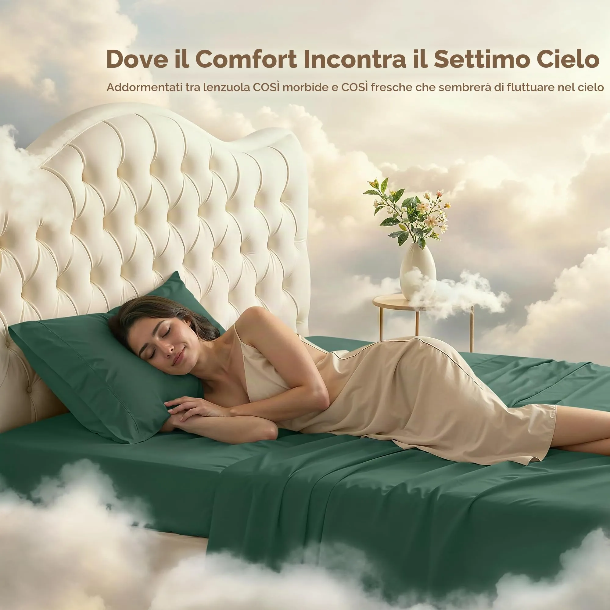 Utopia Bedding Set di Lenzuola in Microfibra Spazzolata, 3 Pezzi, Singolo, Smeraldo - immagine 4
