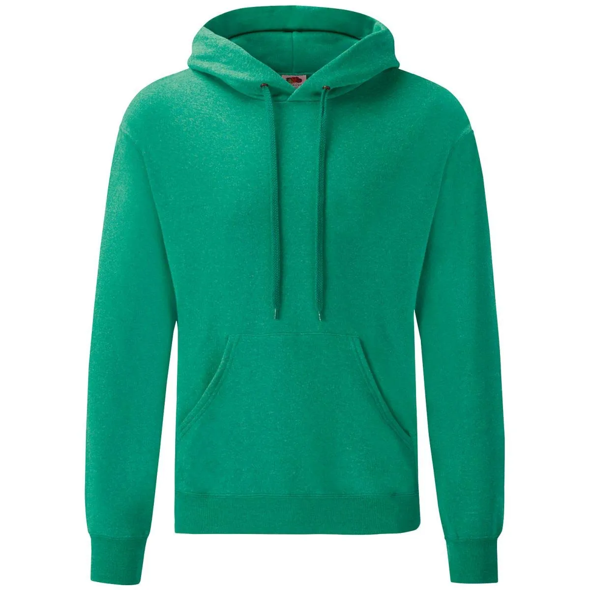 Fruit of the Loom Felpa con cappuccio da uomo Retro Verde Melange, S - immagine 2