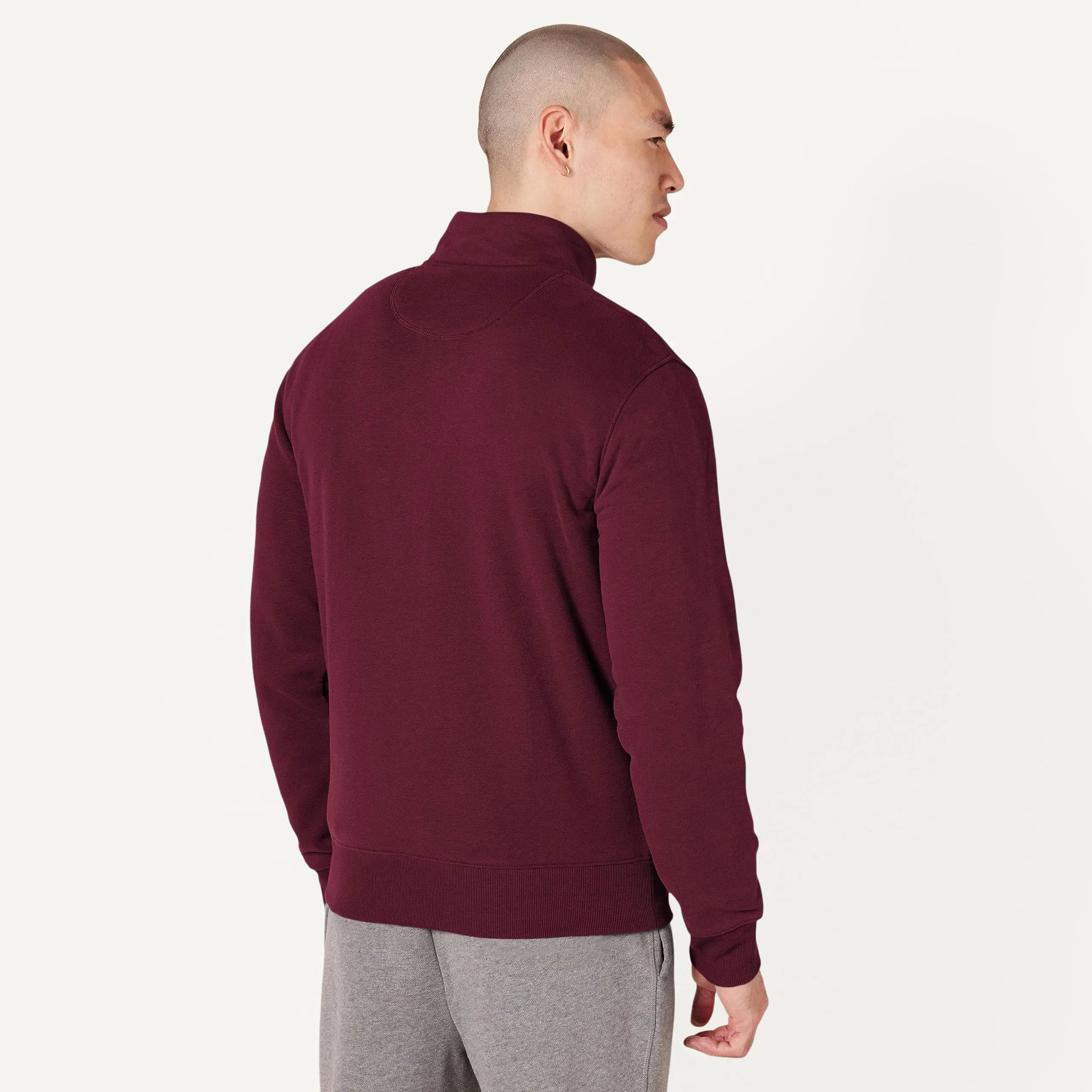 Amazon Essentials Maglione in Pile con Zip Integrale, Bordeaux, S - immagine 3