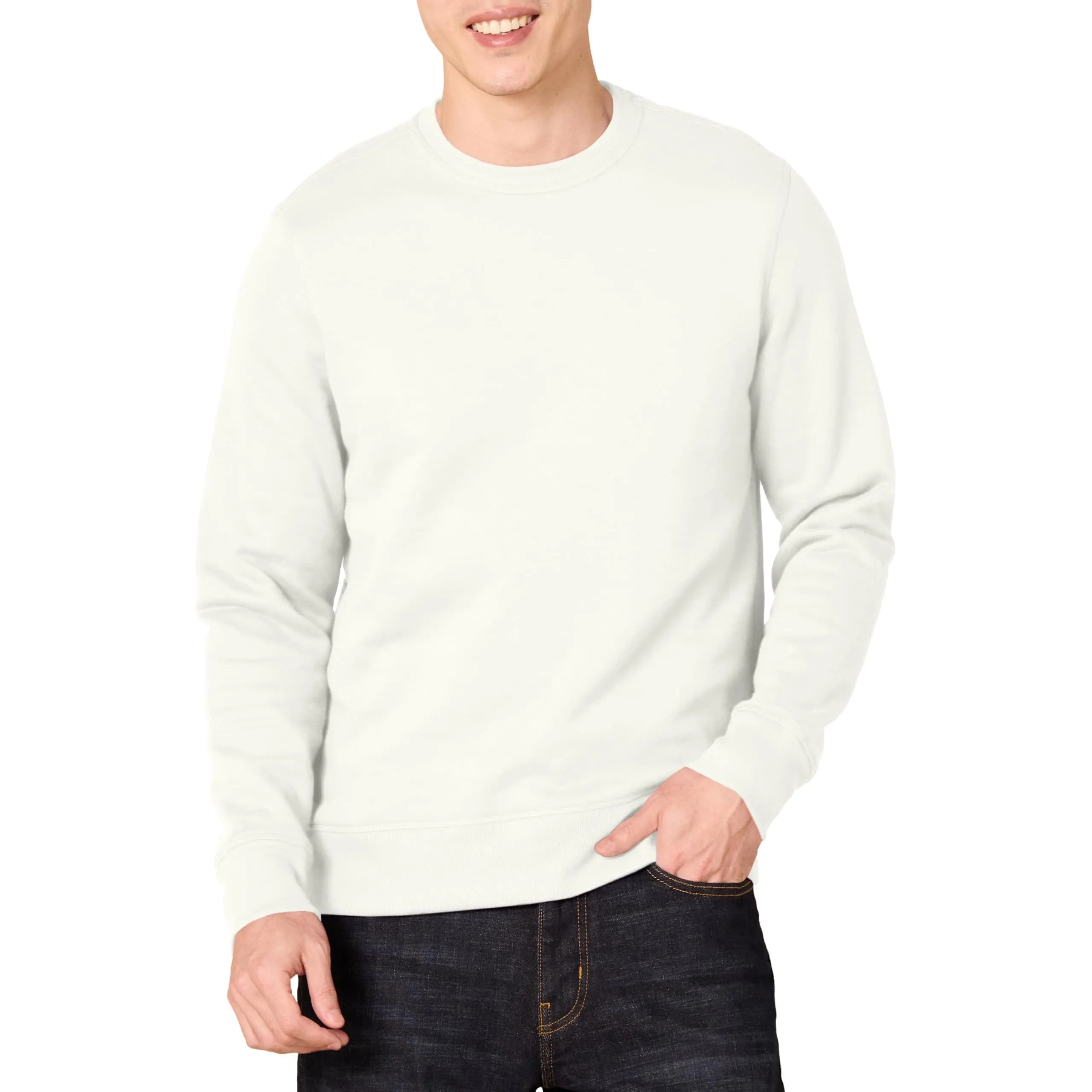 Amazon Essentials Felpa Girocollo in Pile Uomo, Bianco Sporco, M - immagine 1