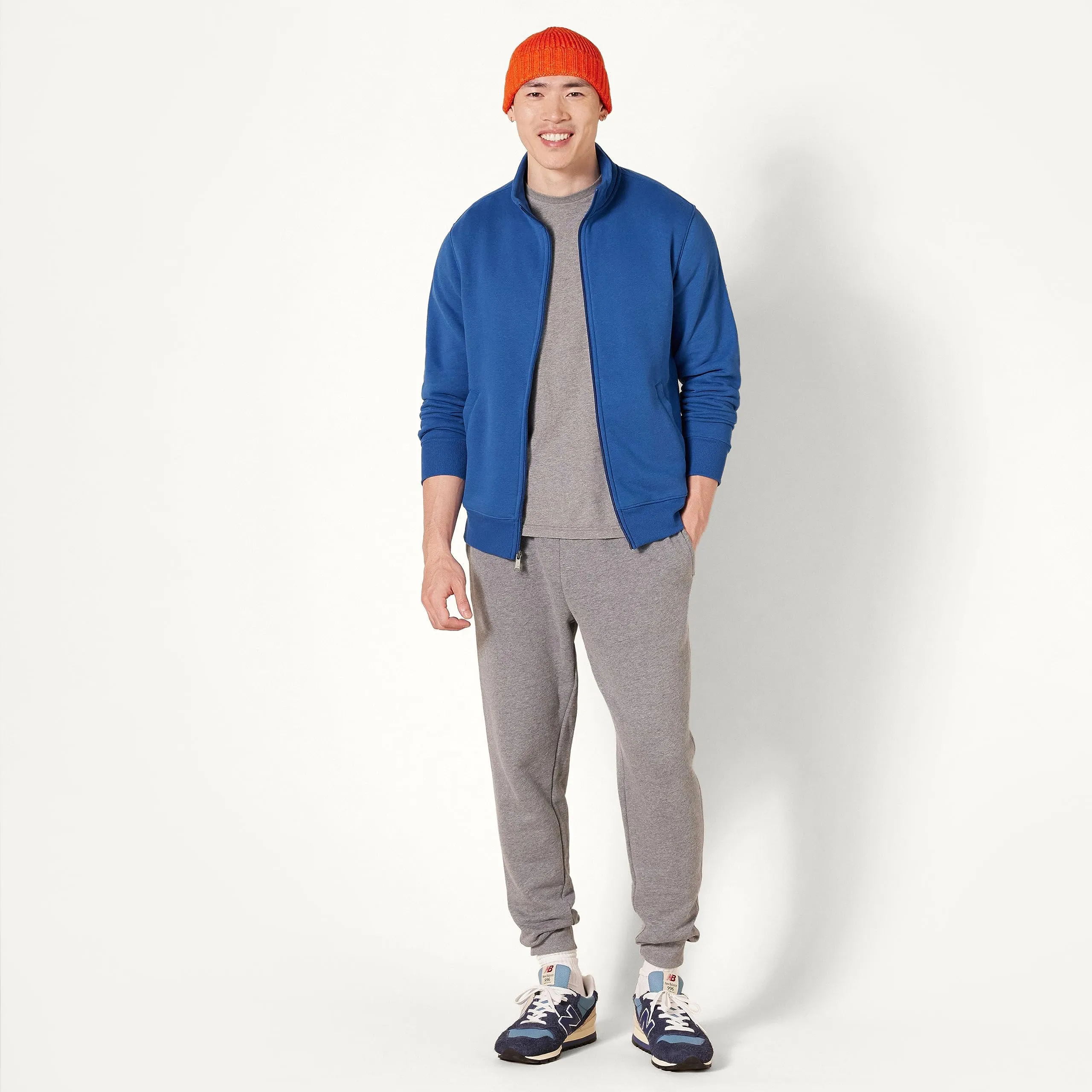 Amazon Essentials Maglione in Pile con Zip Integrale Uomo, Blu, M - immagine 5