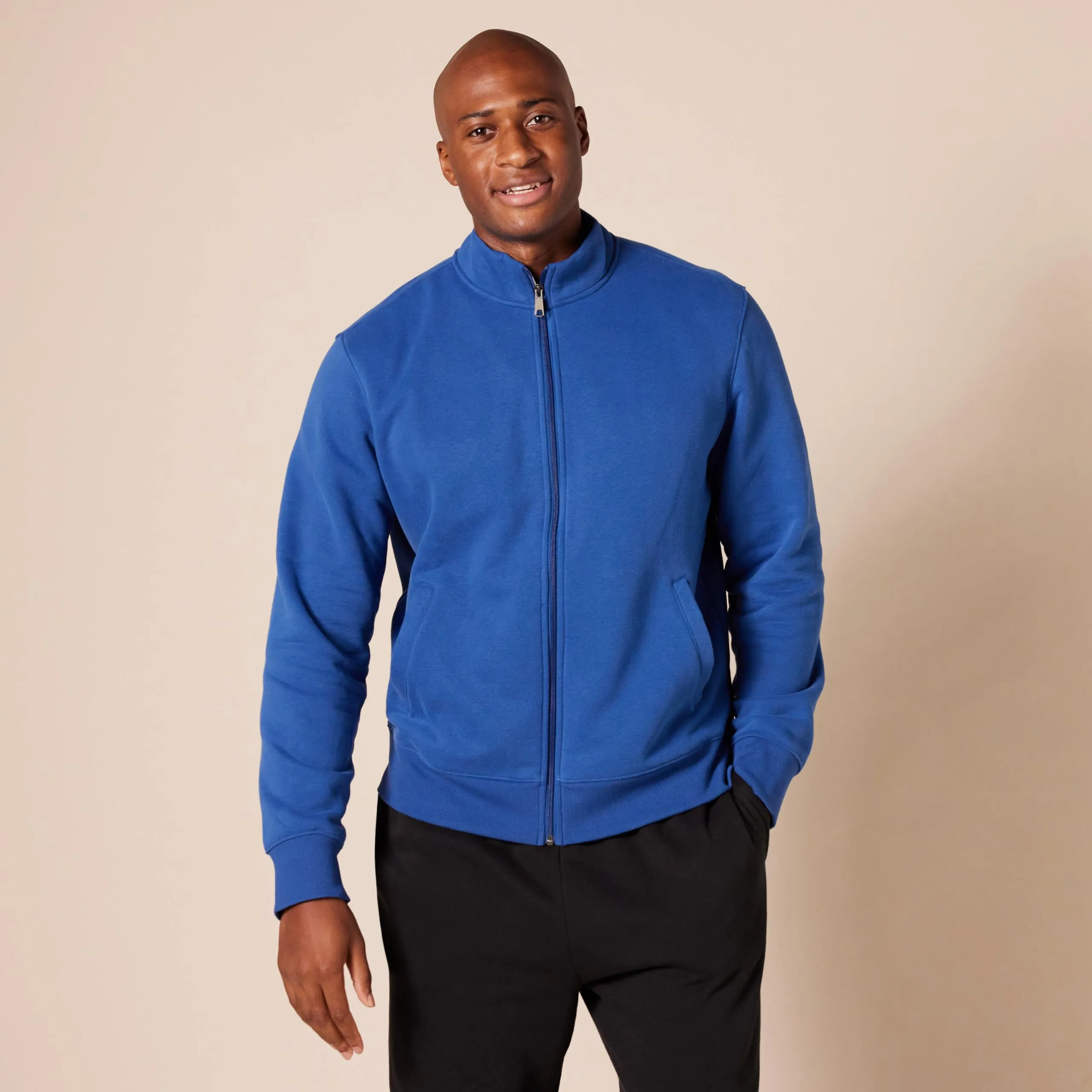 Amazon Essentials Maglione in Pile con Zip Integrale Uomo, Blu, M - immagine 6
