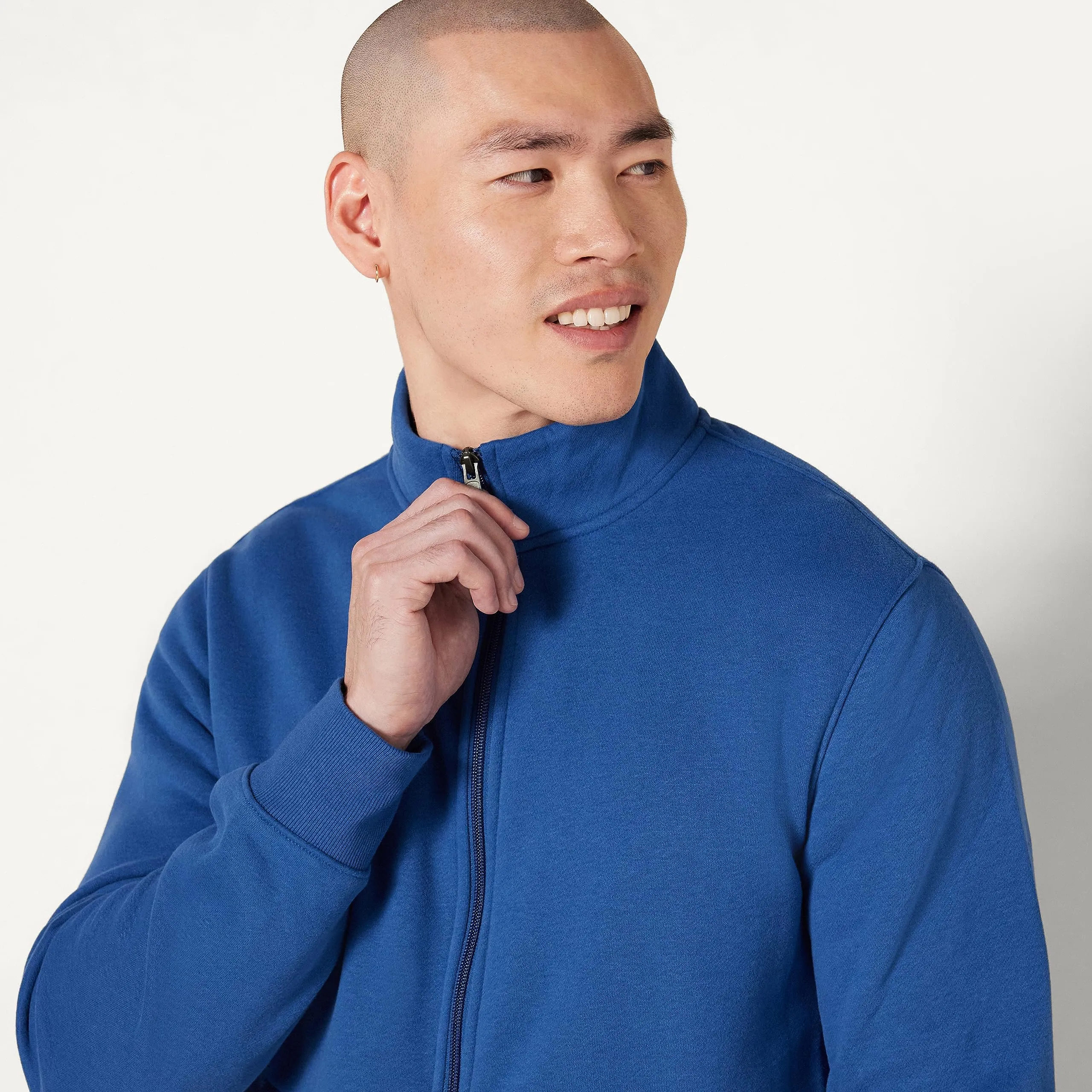 Amazon Essentials Maglione in Pile con Zip Integrale Uomo, Blu, XXL - immagine 3