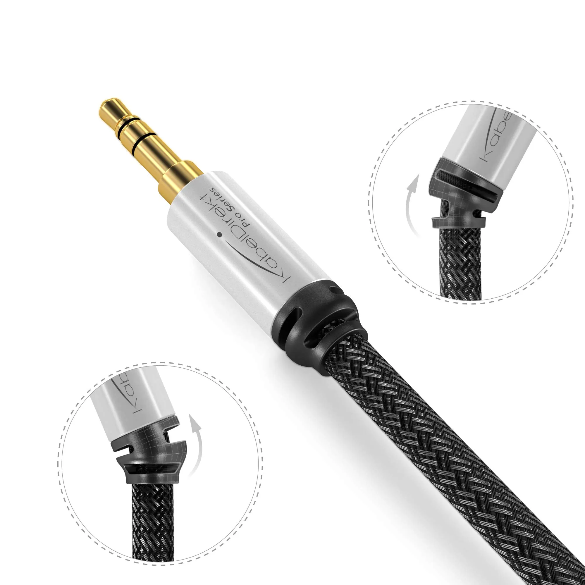 KabelDirekt Cavo Aux Jack 3,5mm, 0,5m, Nero - immagine 8