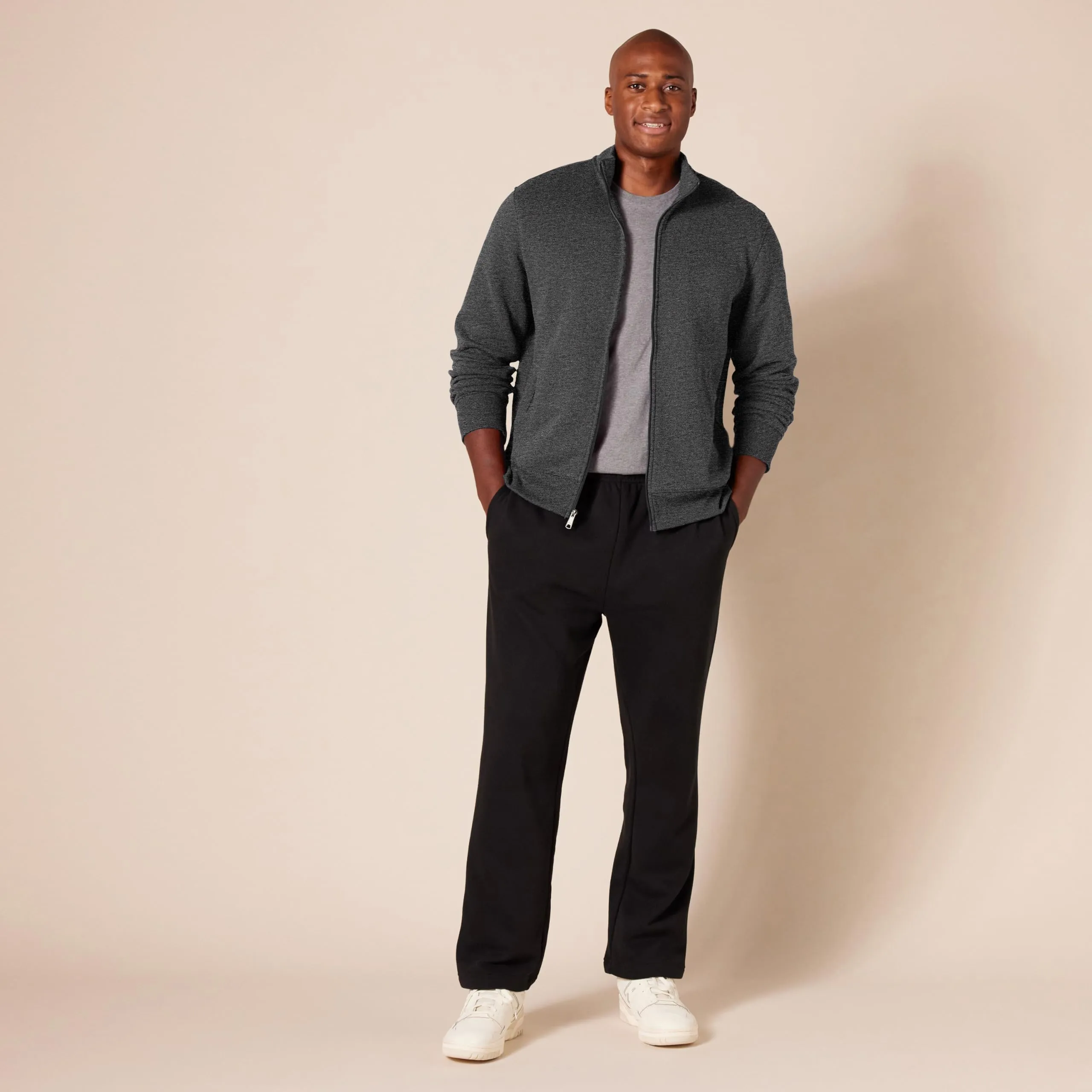 Amazon Essentials Maglione in Pile con Zip Integrale, Carbone Puntinato, XL - immagine 8