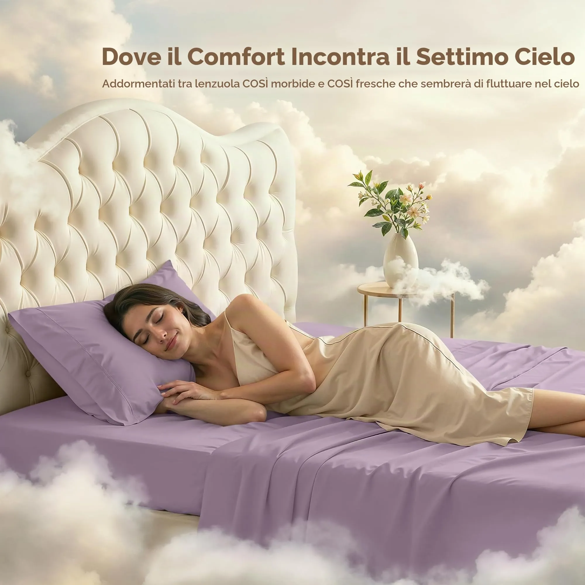 Utopia Bedding Set di lenzuola in microfibra spazzolata, 3 pezzi, Doppio, Lavanda - immagine 4